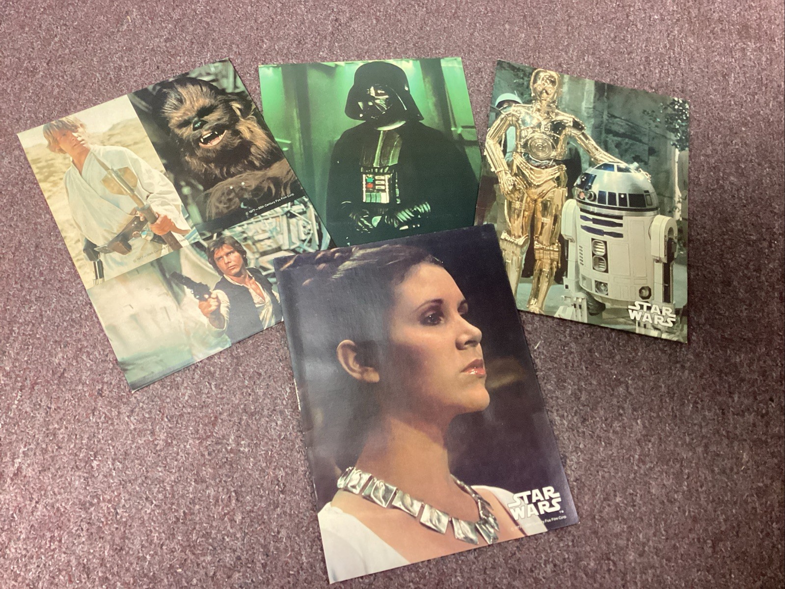 Vintage 1977 Star Wars Collectible Character Folders All Different Pristine