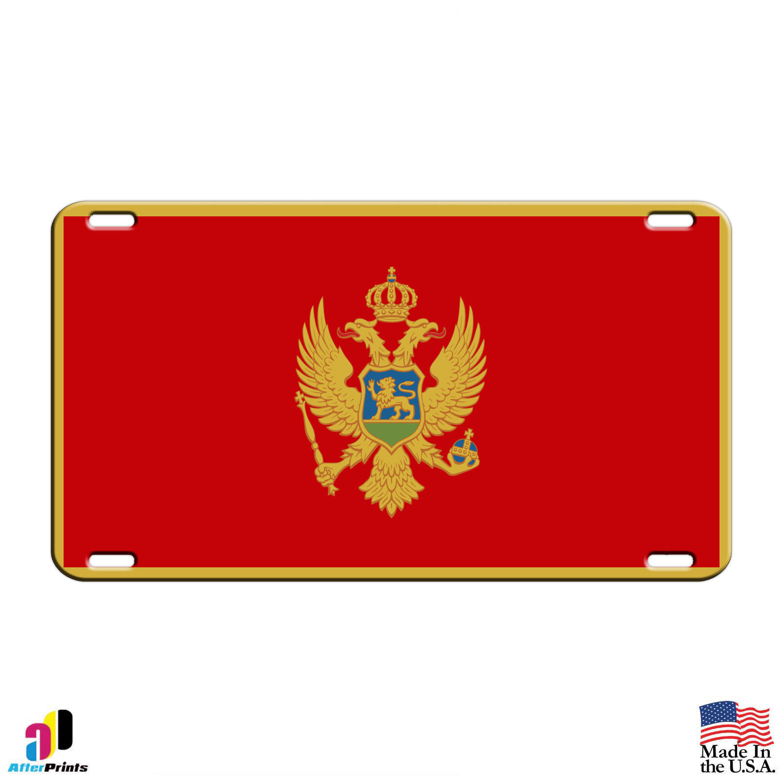 Montenegro Country Flag License Plate Home Wall Decor Aluminum Metal Sign