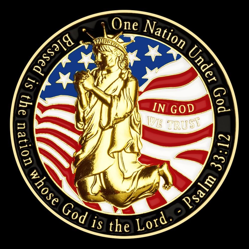 3d Golden - One Nation Under God - In God We Trust - Psalm 33:12 Christian Chall