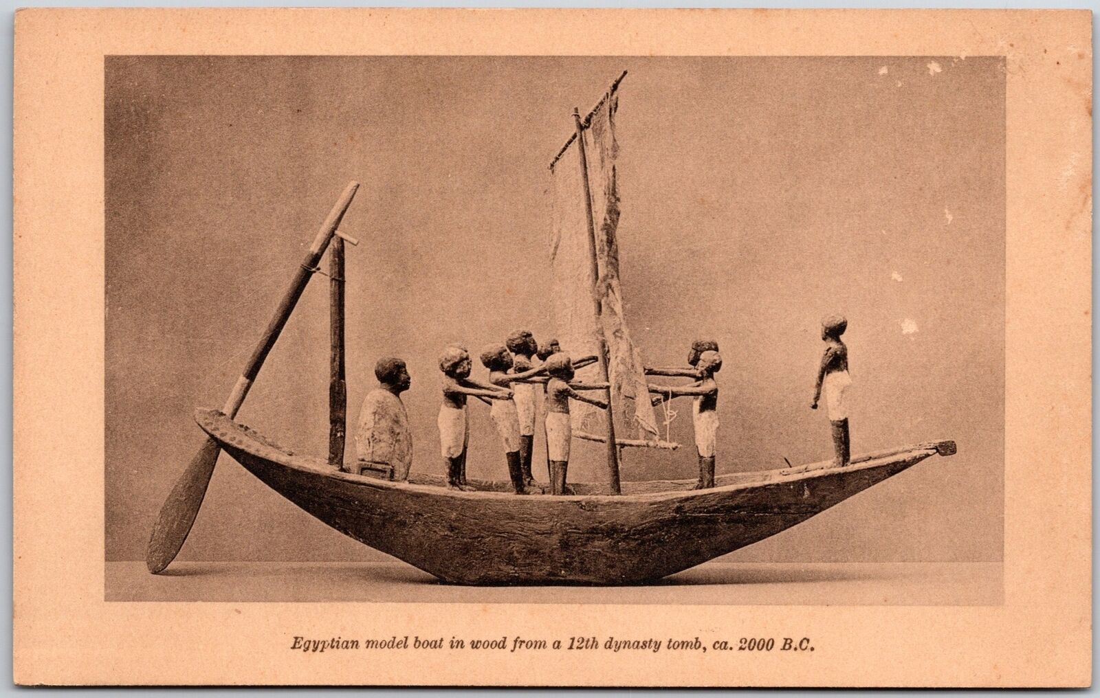 Egyptian Model Boat In Wood From 12th Dynasty Tomb Ca 2000 B. C. Postcard