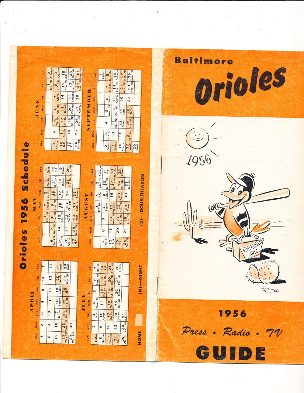 1956 Baltimore Orioles press Media Guide Scottsdale AZ b2