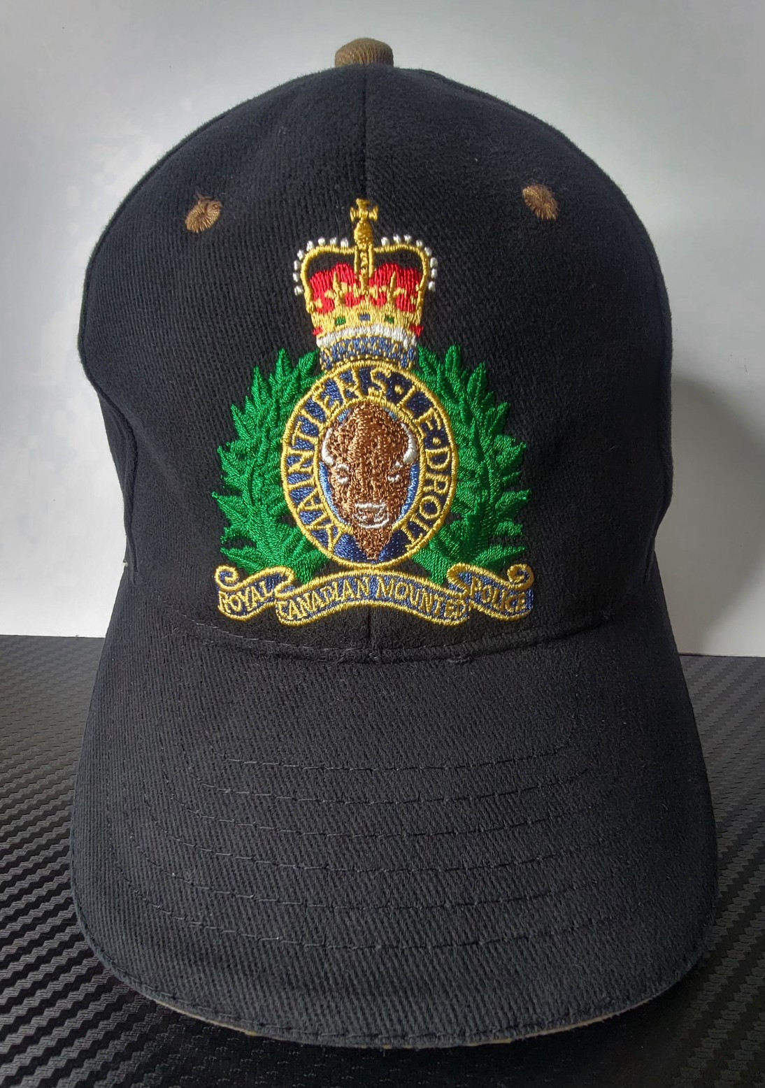 Royal Canadian Mounted Police (RCMP) Crest Black Adjustable Embroidered Cap