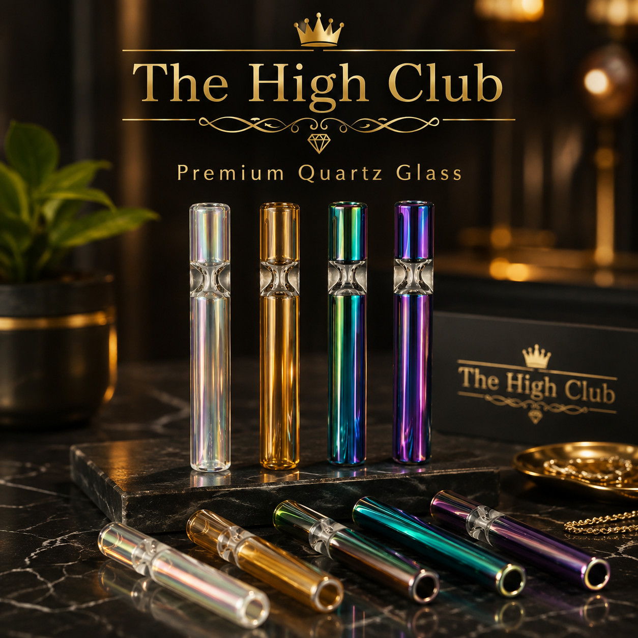 4 Pack Quartz Glass Chillum Pipe 4.25 Inch Iridescent One Hitter Tobacco Pipe
