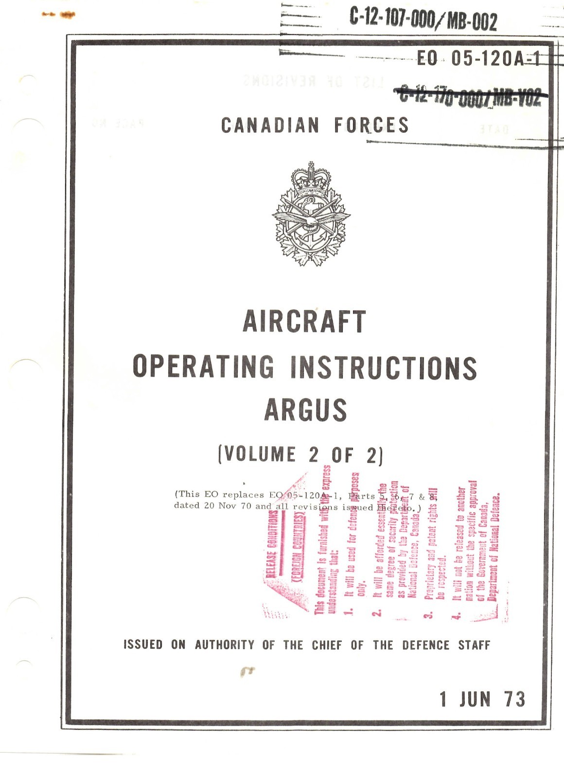 Canadair CP-107 Argus Aircraft Operating Manual historic 1970's period PDF 360pg