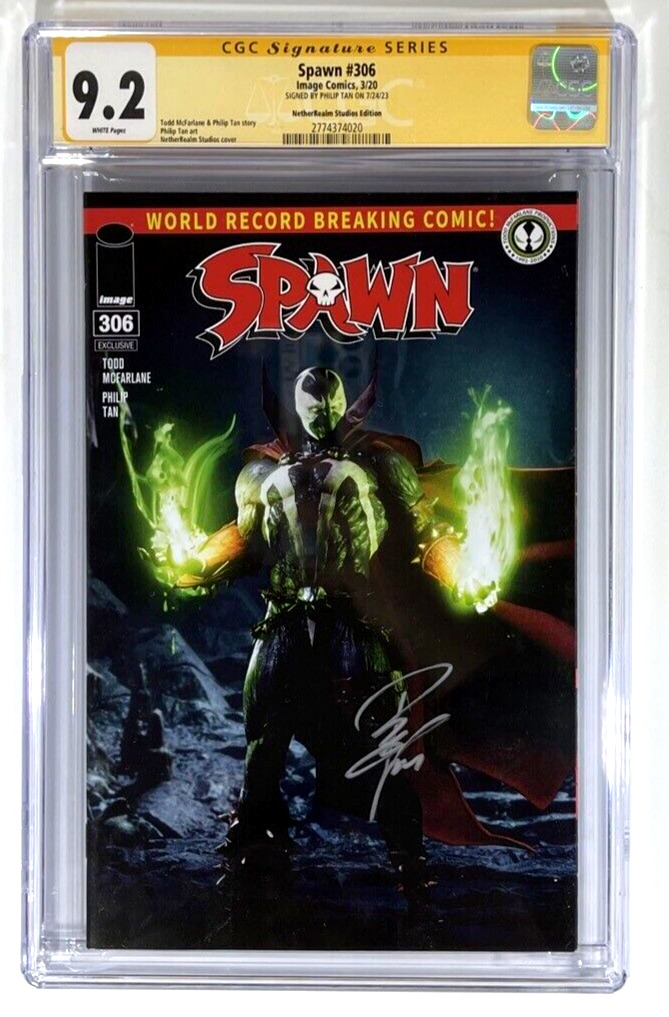 Spawn #306 NetherRealm Variant CGC SS 9.2 Signed By Philip Tan