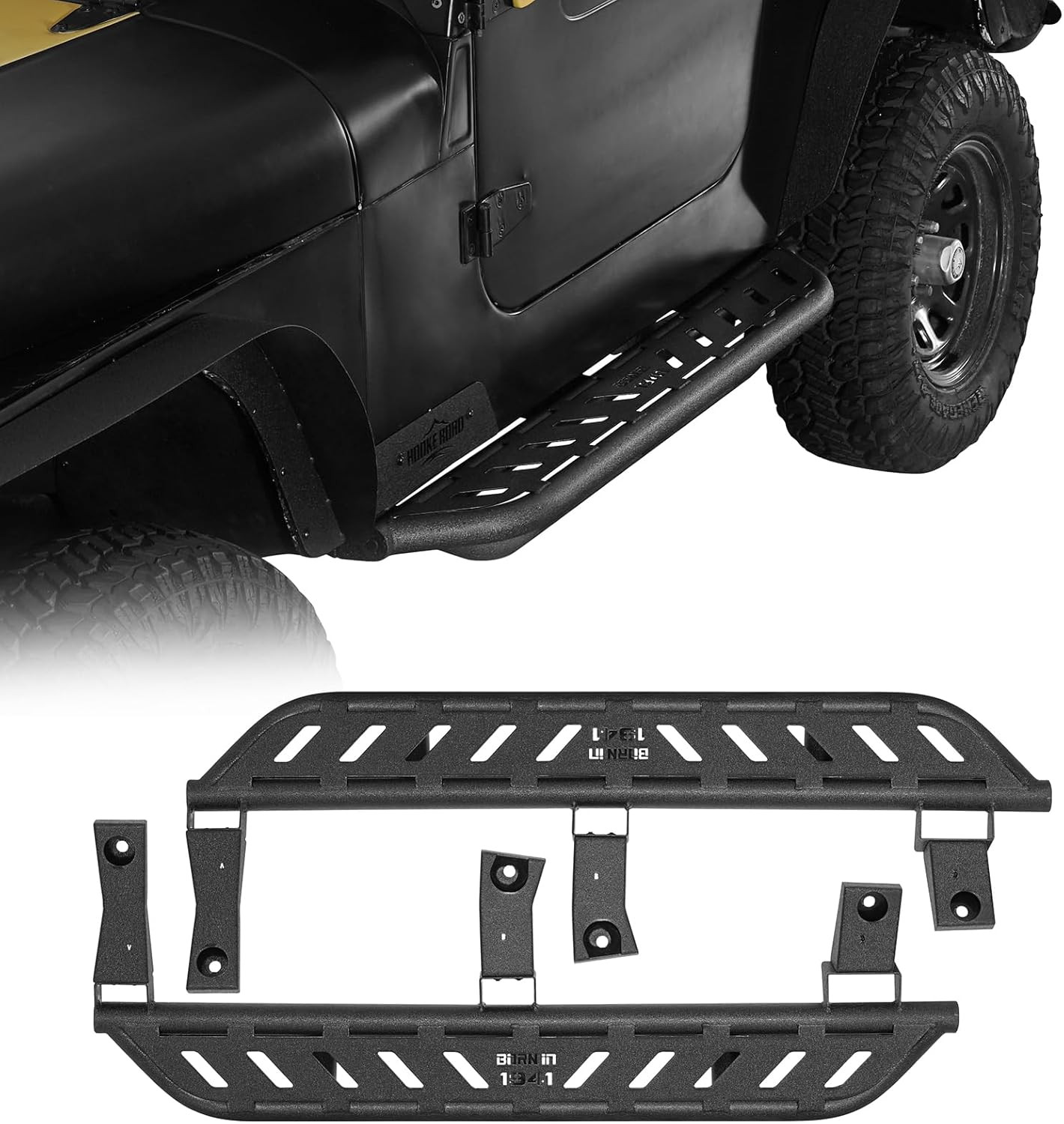 87-95 YJ Rock Sliders Side Steps for 1987-1995 Jeep Wrangler YJ, Running Boards