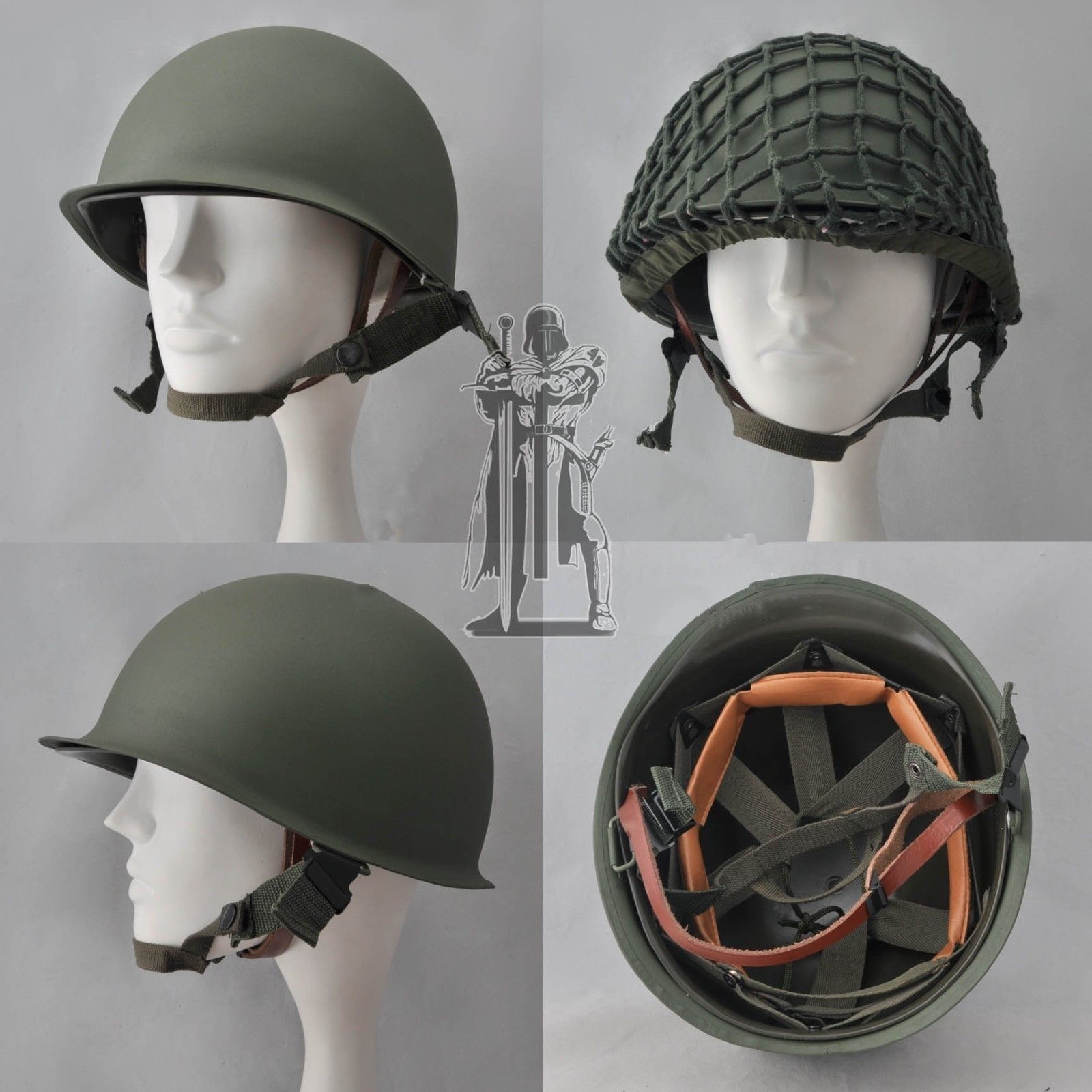 WWII U.S M1 steel helmet Sweatband M1 Army Green Helmet with Helmet Cover,Strap
