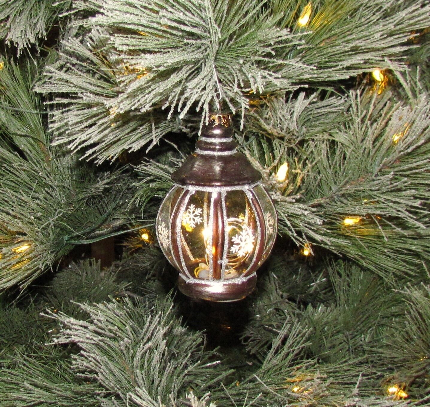 LED Lamp Santa's Christmas Lantern Snowflake Christmas Tree Ornament Light Decor
