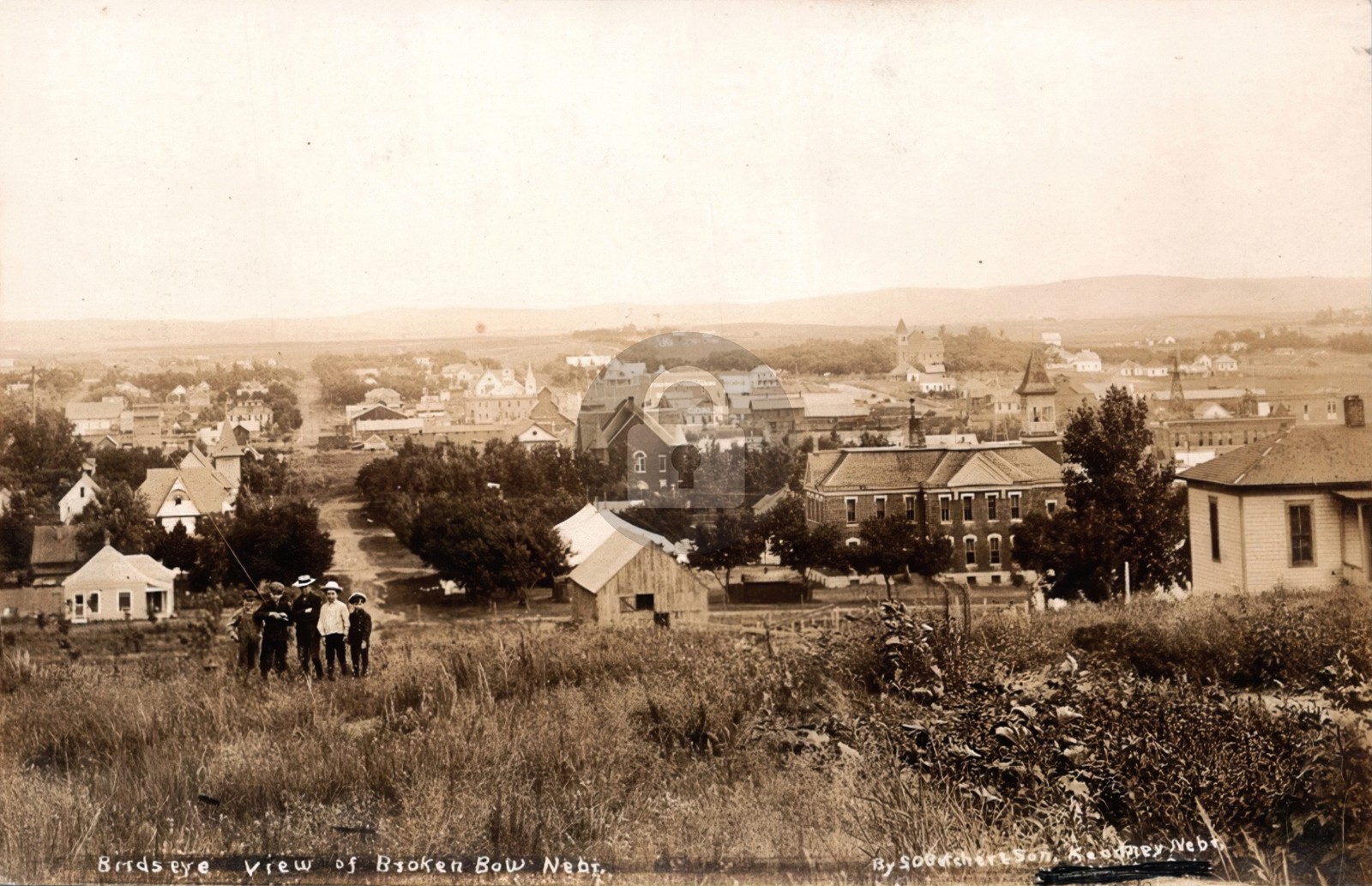 Bird\'s Eye View of Broken Bow NE Nebraska t RPPC Photo Postcard COPY