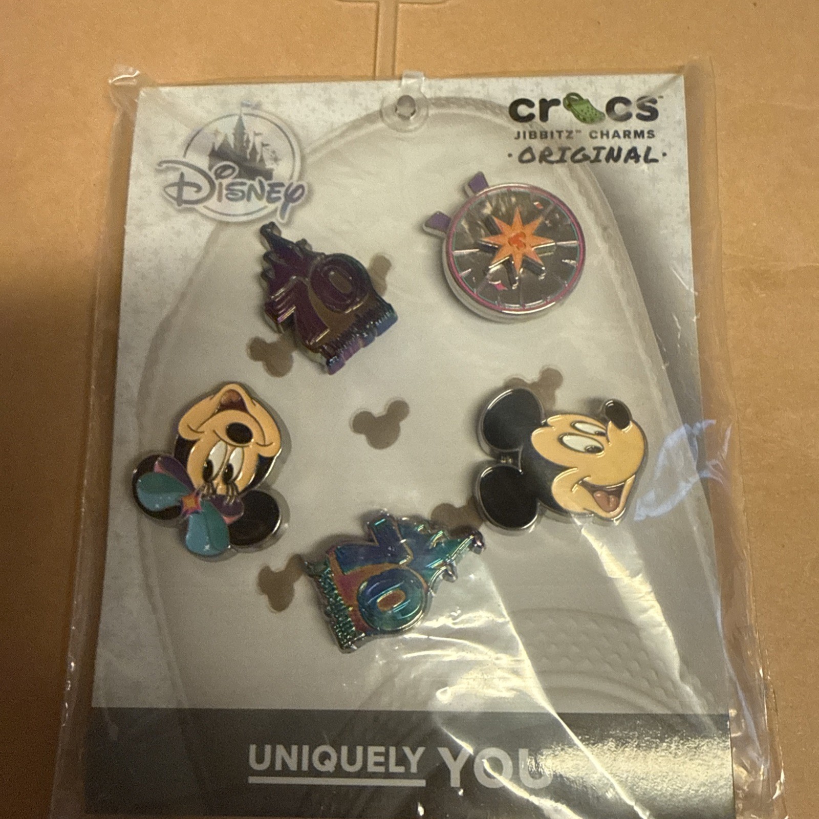 Disneyland 70th Anniversary CROCS Jibbitz Set Of 5 Charms - NEW