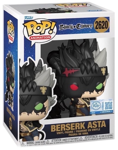 Funko Pop Berserk Asta #2620 Black Clover PreRelease Sticker +Protector PRESALE