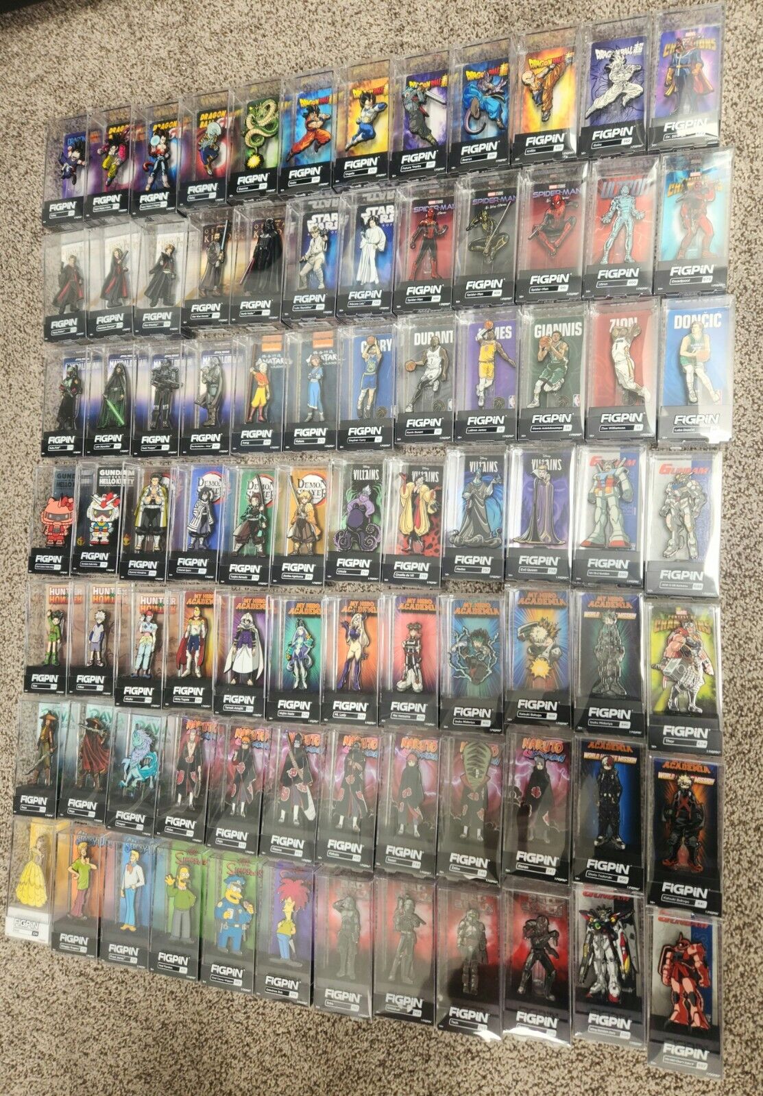FiGPiN Lot of 84 ALL NEW AND LOCKED