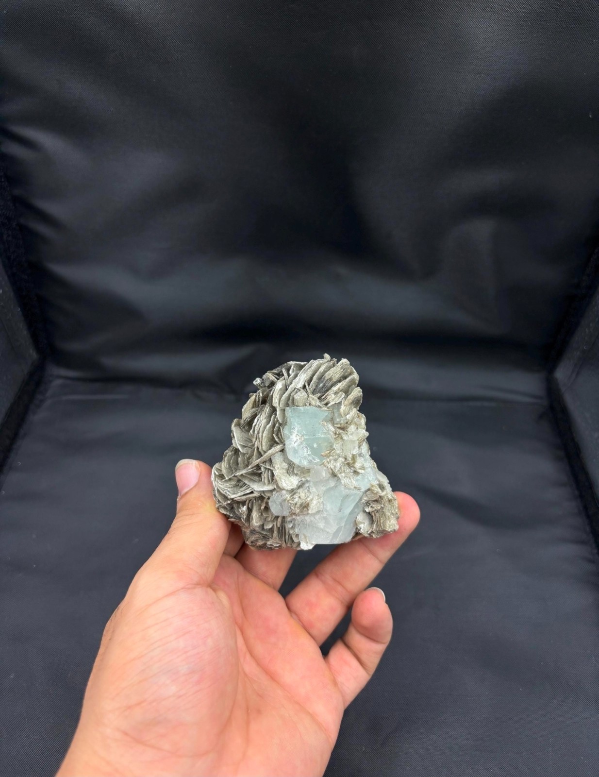 Natural Aquamarine Crystal Specimen Mica Matrix Raw Mineral Pakistan Cluster Natural Aquamarine Crystal Specimen Mica Matrix Raw Mineral Pakistan Cluster