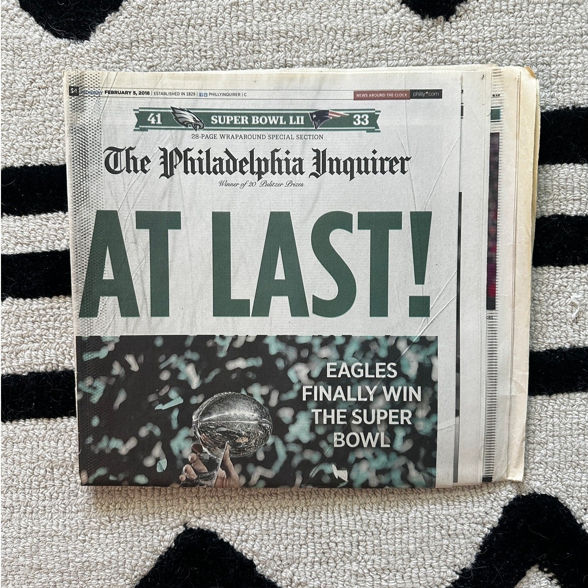 2018 Philadelphia Inquirer Super Bowl LII Eagles Newspaper