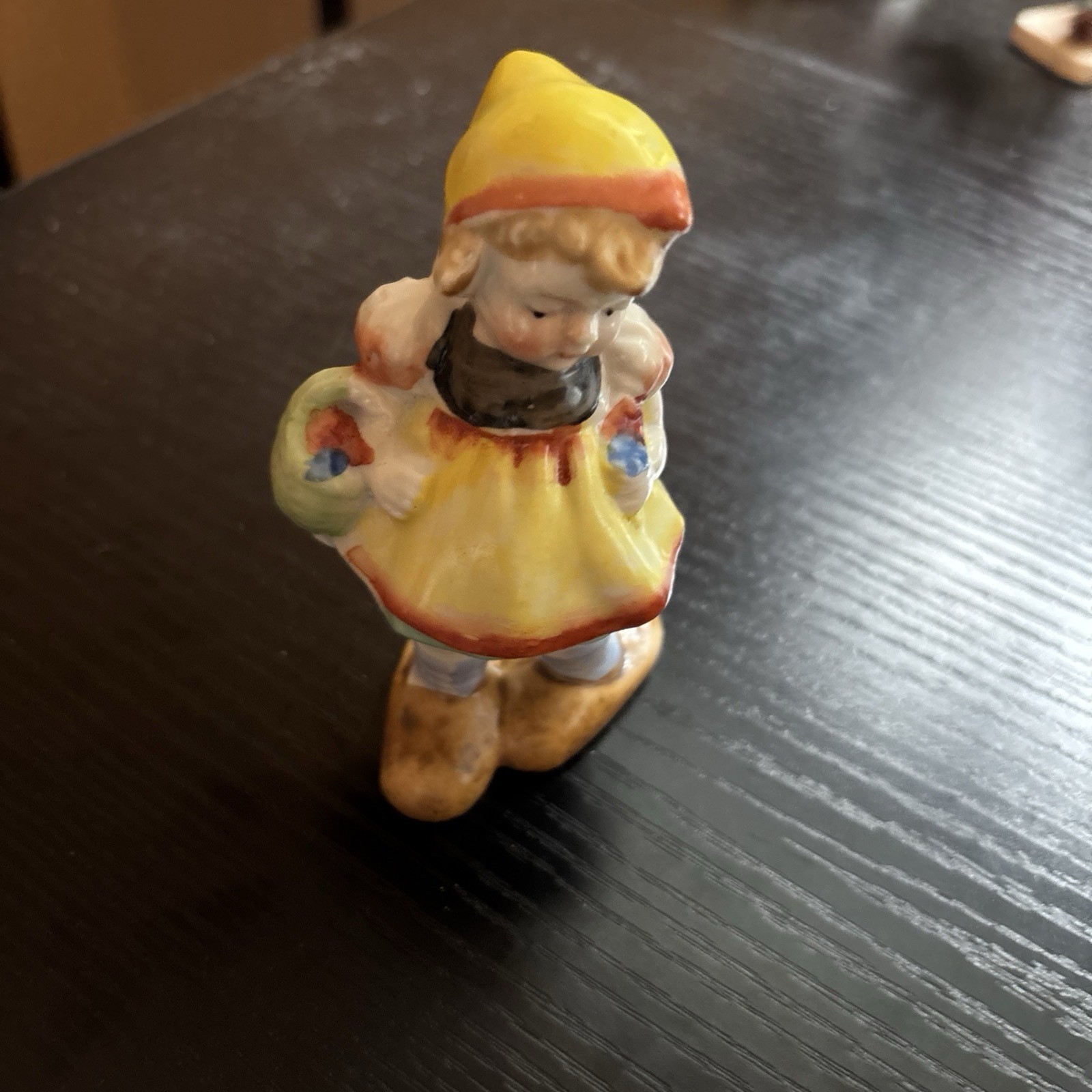 Vintage Hand Painted Occupied Japan Porcelain Girl With Moms Slippers Figurine Vintage Hand Painted Occupied Japan Porcelain Girl With Moms Slippers Figurine