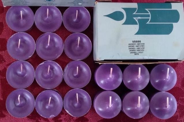 PartyLite LAVENDER Tealight & Votive Candles New LOT 18 Purple Amethyst Floral