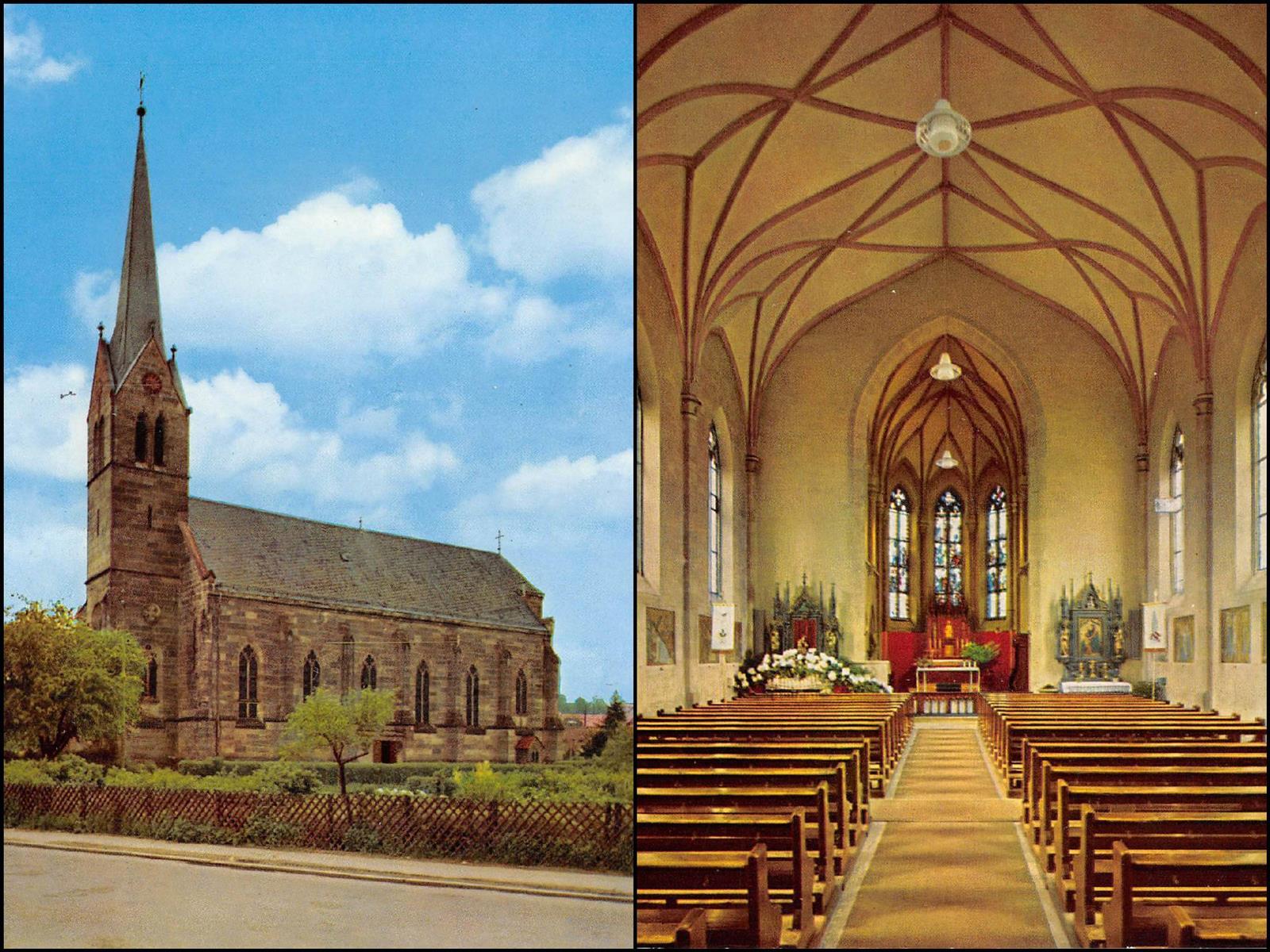2x rarity photo Ak approx. 1960s Aalen Parish Pce Maria Exterior Etc. L\'