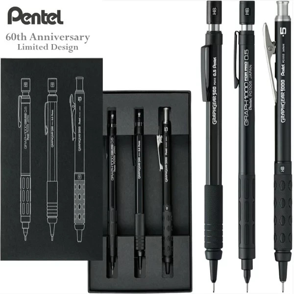 Pentel 60th Anniversary Limited Black Graph1000/GraphGear Set - Exclusive Japan
