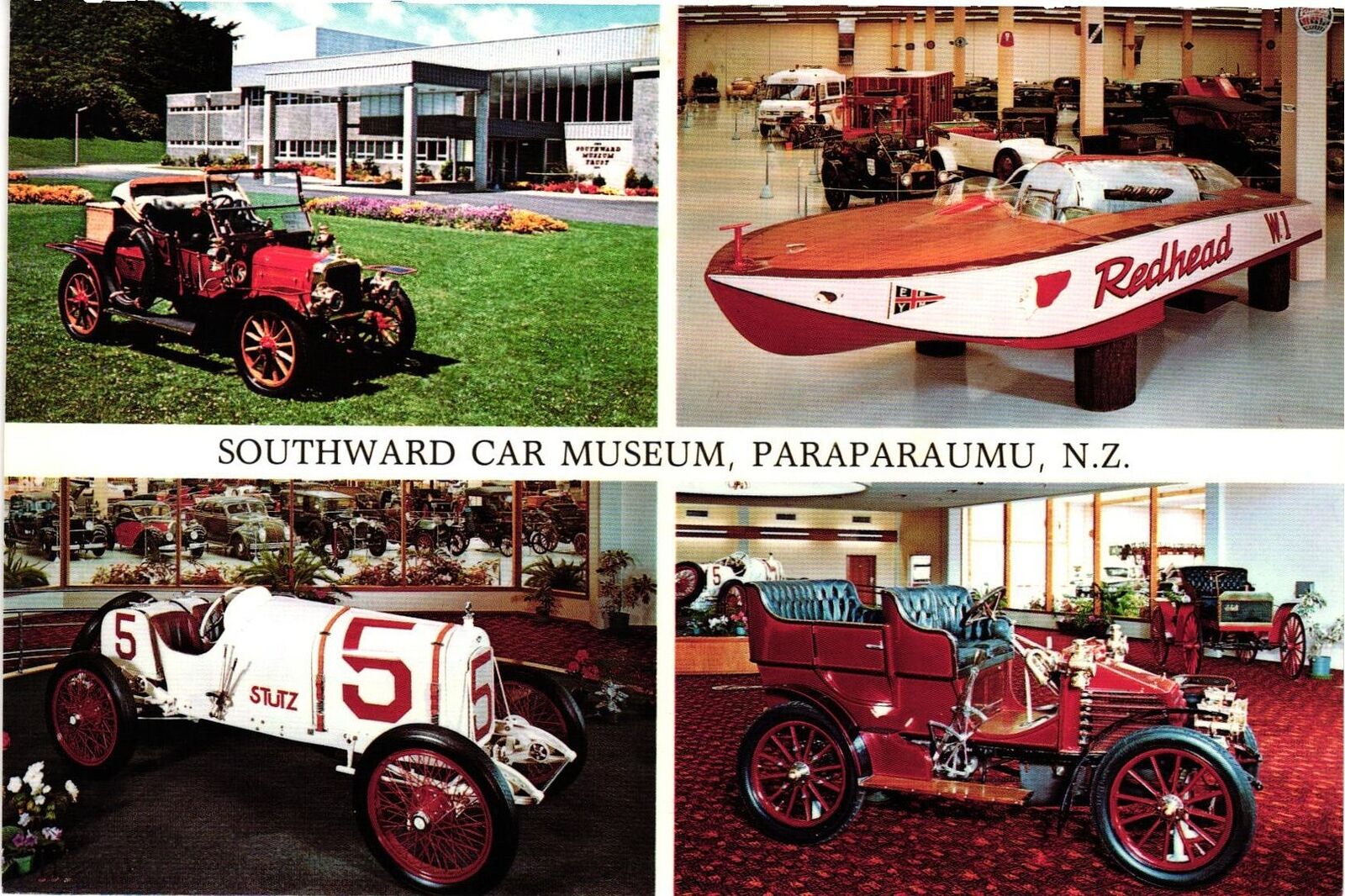 Vintage Postcard 4x6- Antique cars, Southward Car Museum, Paraparaumu, NZ