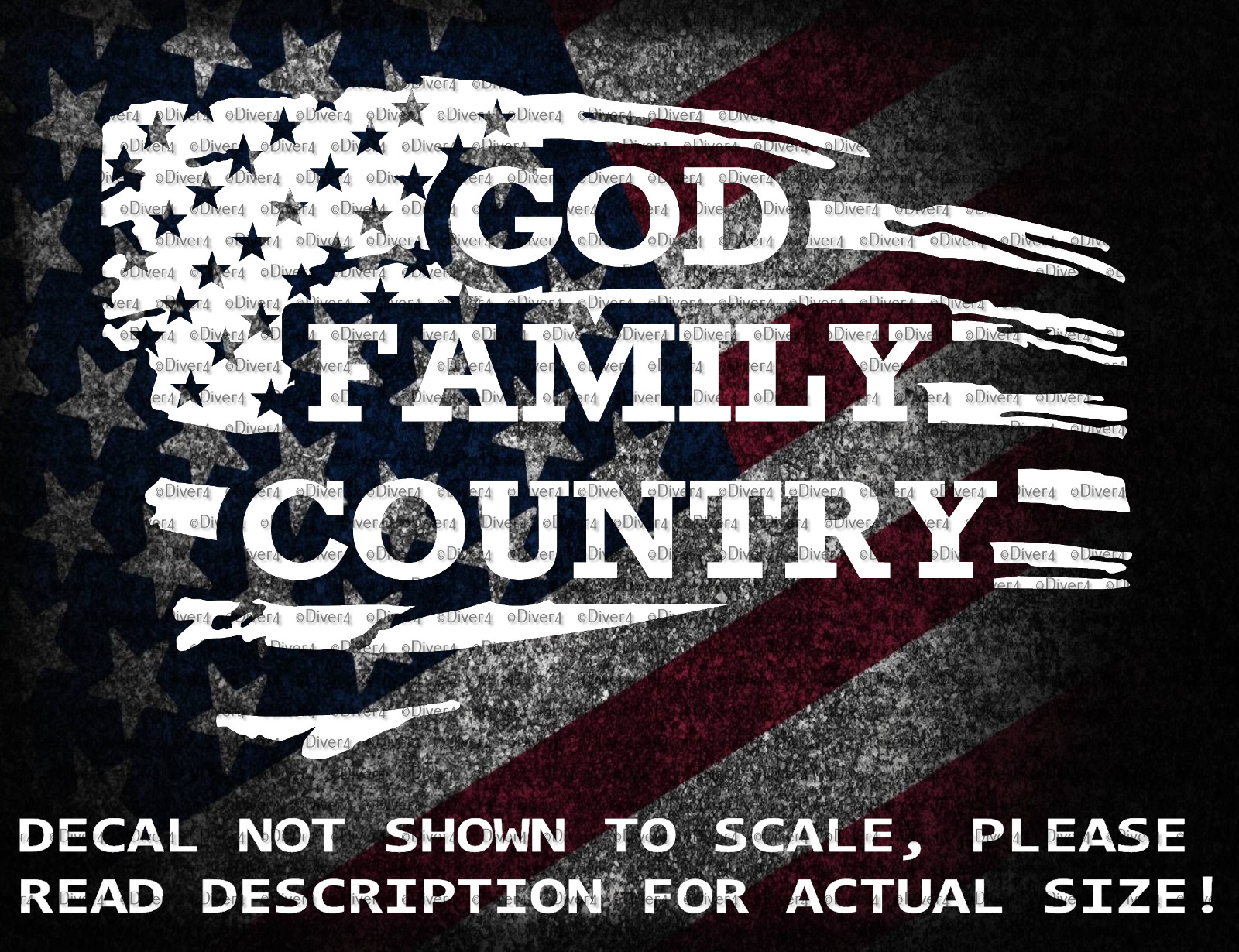 God Family Country in Distressed US Flag Decal US Made US Seller God Family Country in Distressed US Flag Decal US Made US Seller