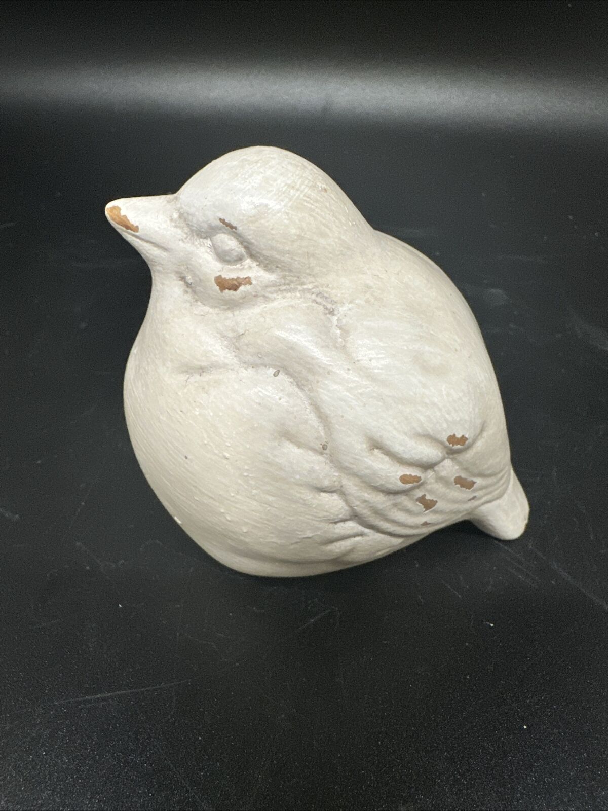 Vintage Looking Ceramic White Fat Bird