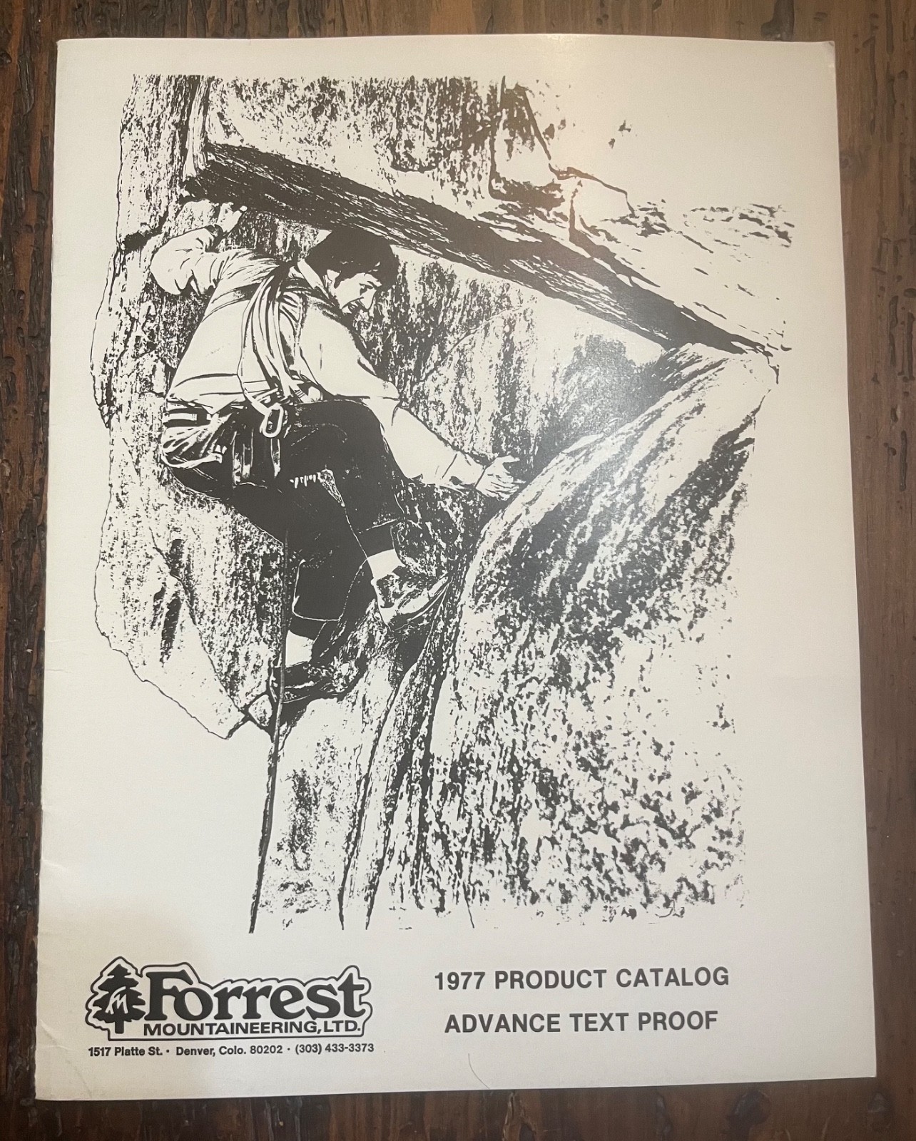 Vintage 1977  Forrest Mountaineering Ltd Product Catalog -Advance Text  Proof