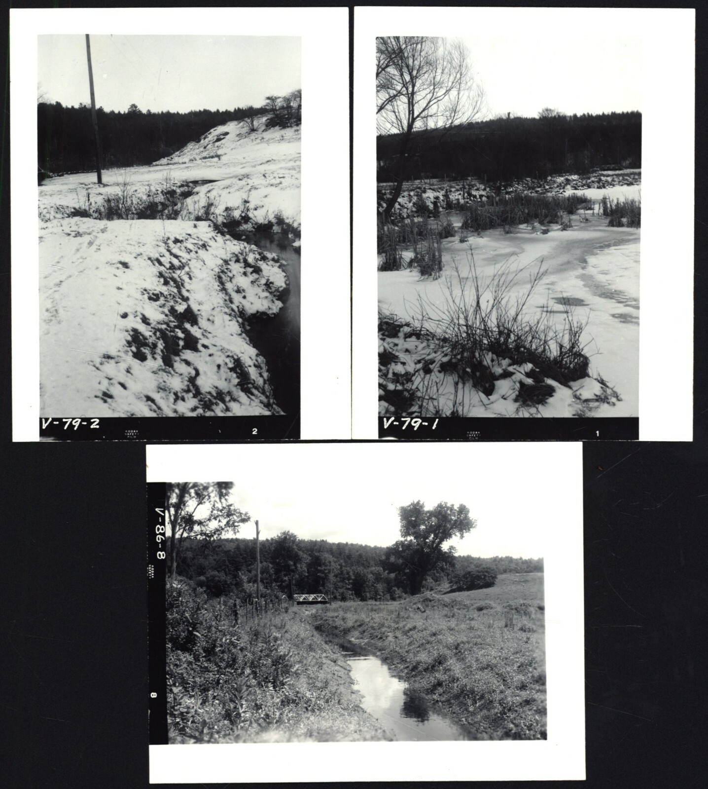 G. HUNTER FARM - 3 Vintage PHOTOGRAPHS - Essex Ctr. VERMONT [Trestle Bridge] 