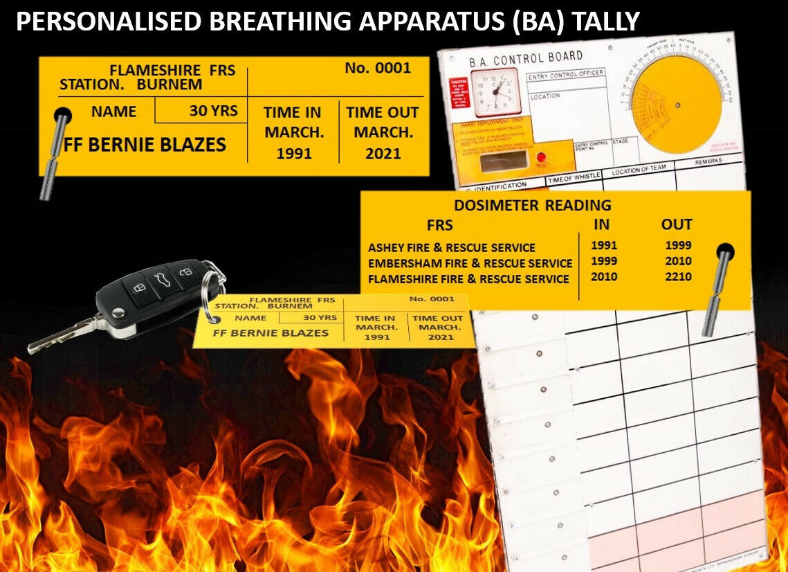 Personalised Engraved Breathing Apparatus (BA) Tally - Fire and Rescue Service