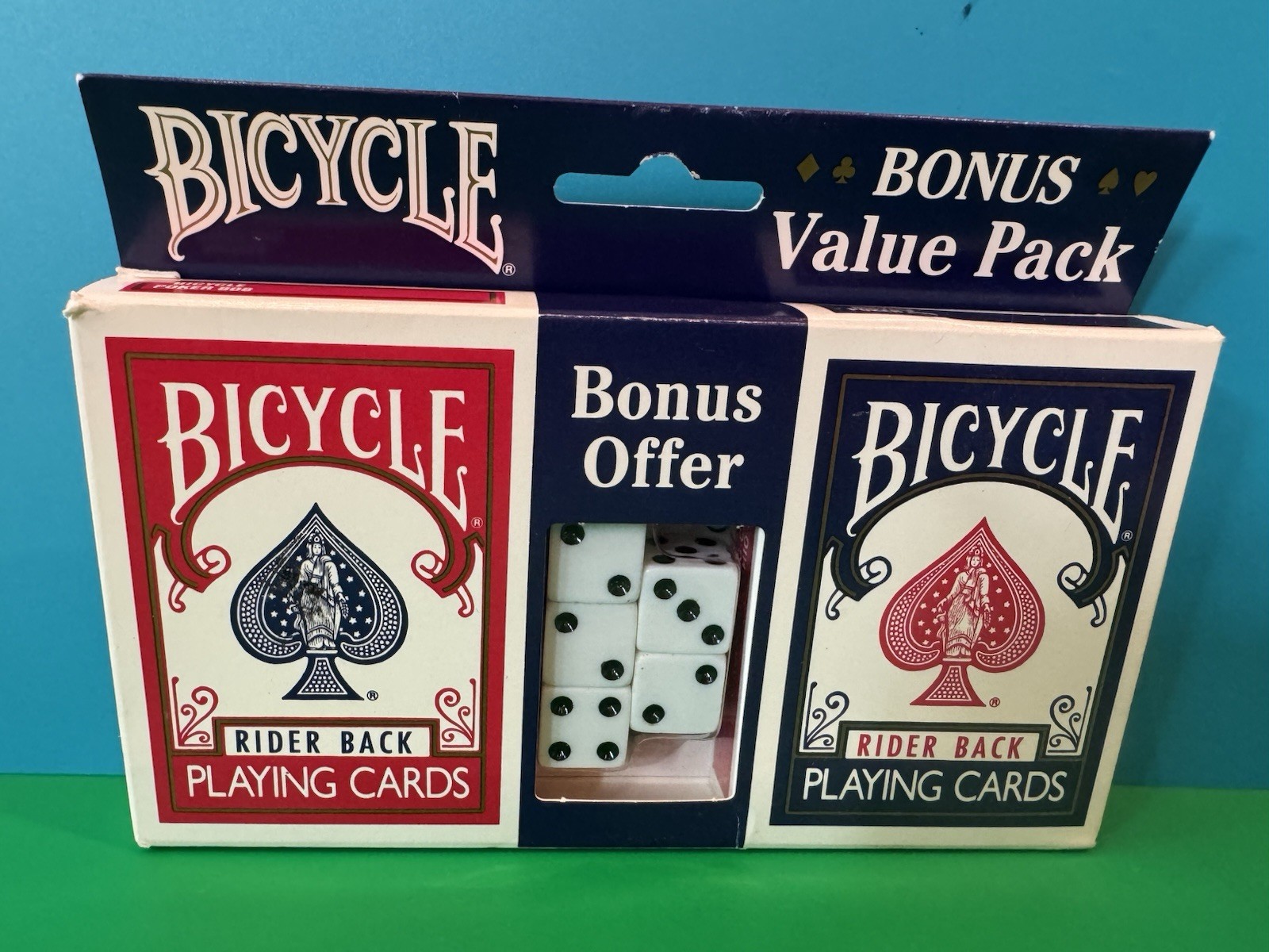 Bicycle Special Value Rider Back 2-Deck Set Playing Cards with Bonus 5 Dice Pack