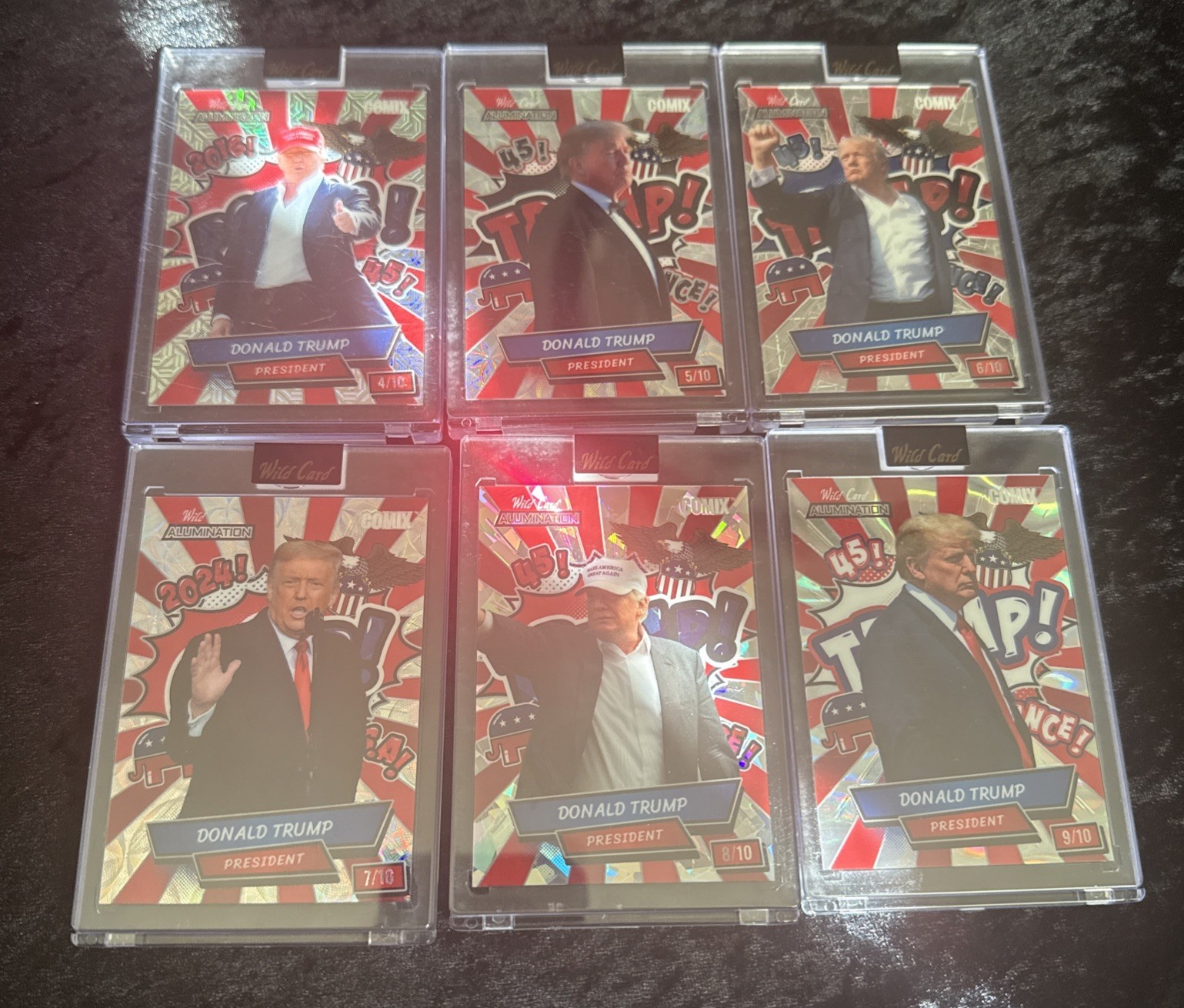 All Players Set 6 Sequential /10 Wild Card Alumination Donald Trump 2024 🔥 V2 All Players Set 6 Sequential /10 Wild Card Alumination Donald Trump 2024 🔥 V2