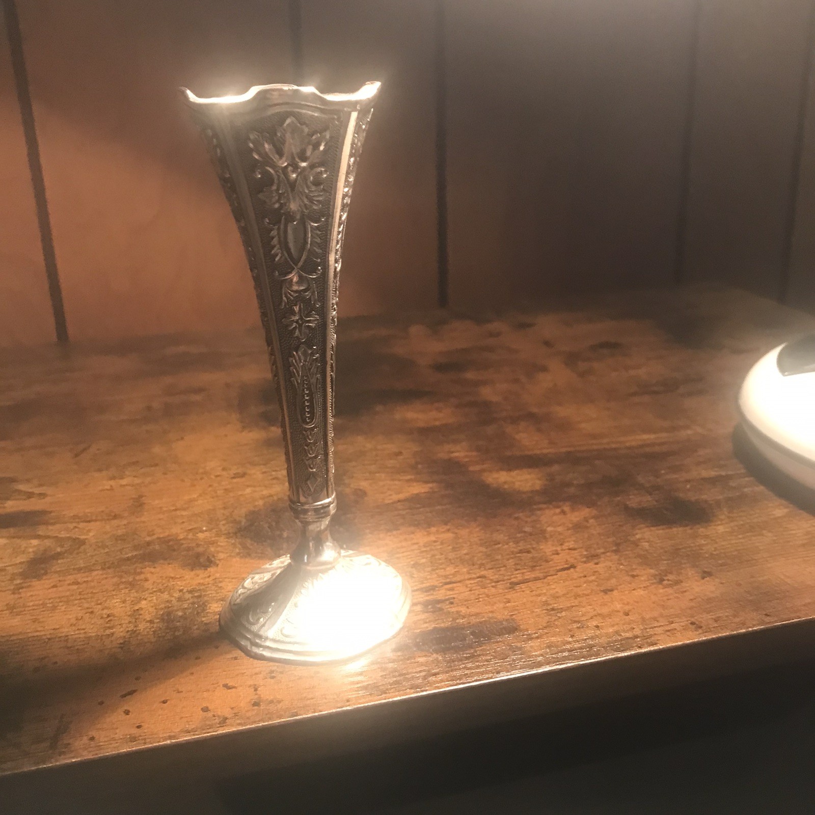 Vintage Raimond Silver Plate & Enamel Bud Vase 6\ Vintage Raimond Silver Plate & Enamel Bud Vase 6\