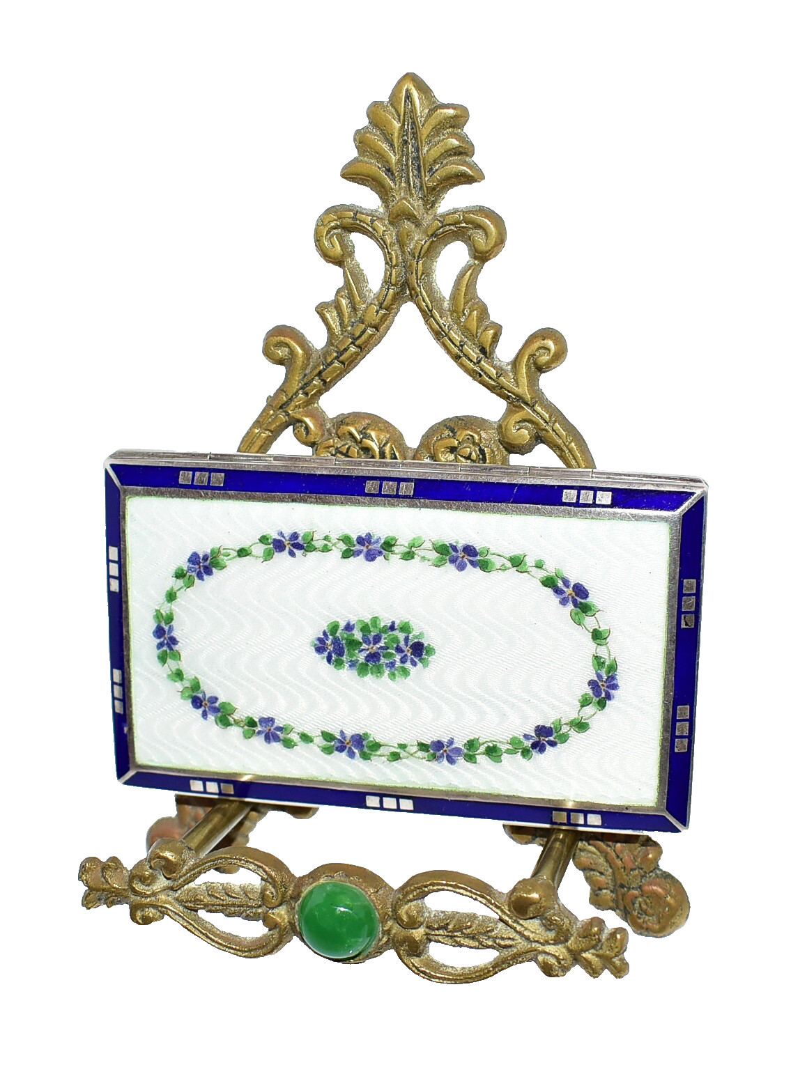 FABULOUS Antique STERLING ENAMEL GUILLOCHE Cigarette CASE *DIANA  HEAD* AUSTRIA