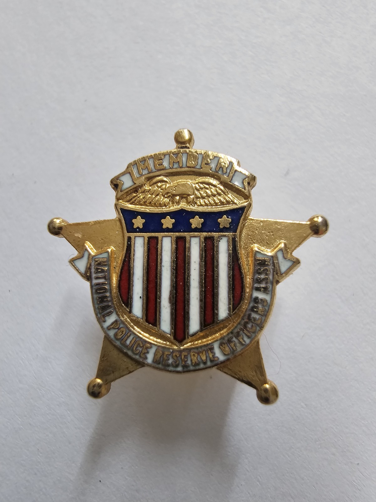 Vintage National Police Reserve Officers Association MEMBER Enamel Badge Pin NPR