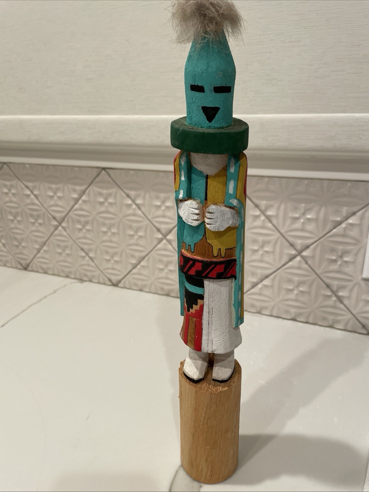 Vintage Navajo Aholi Kachina Doll Signed by Artist Bert Jones 14.5 Inches Tall