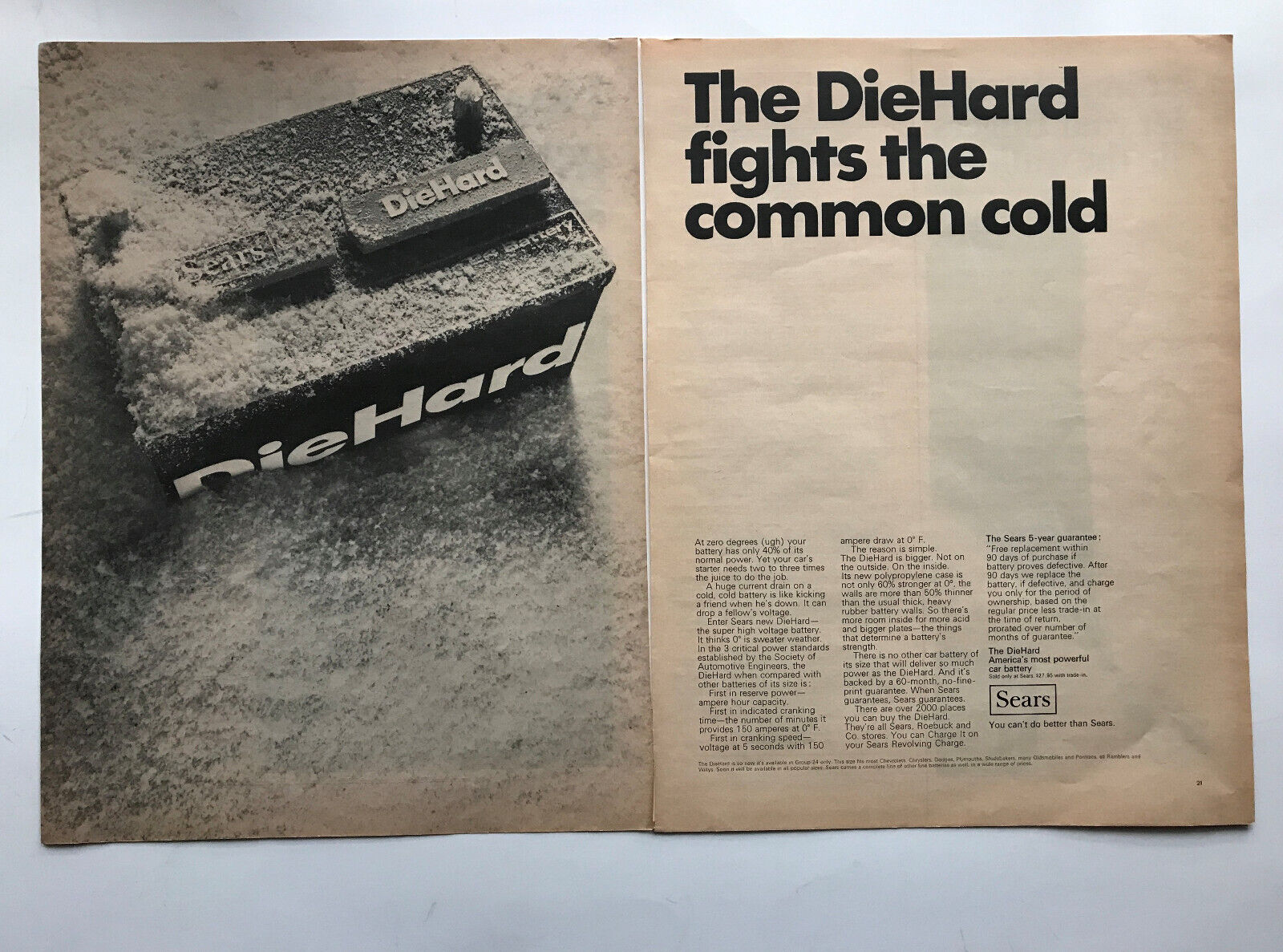 1967 Sears Die Hard Battery, KitchenAid Dishwasher Vintage Print Ads