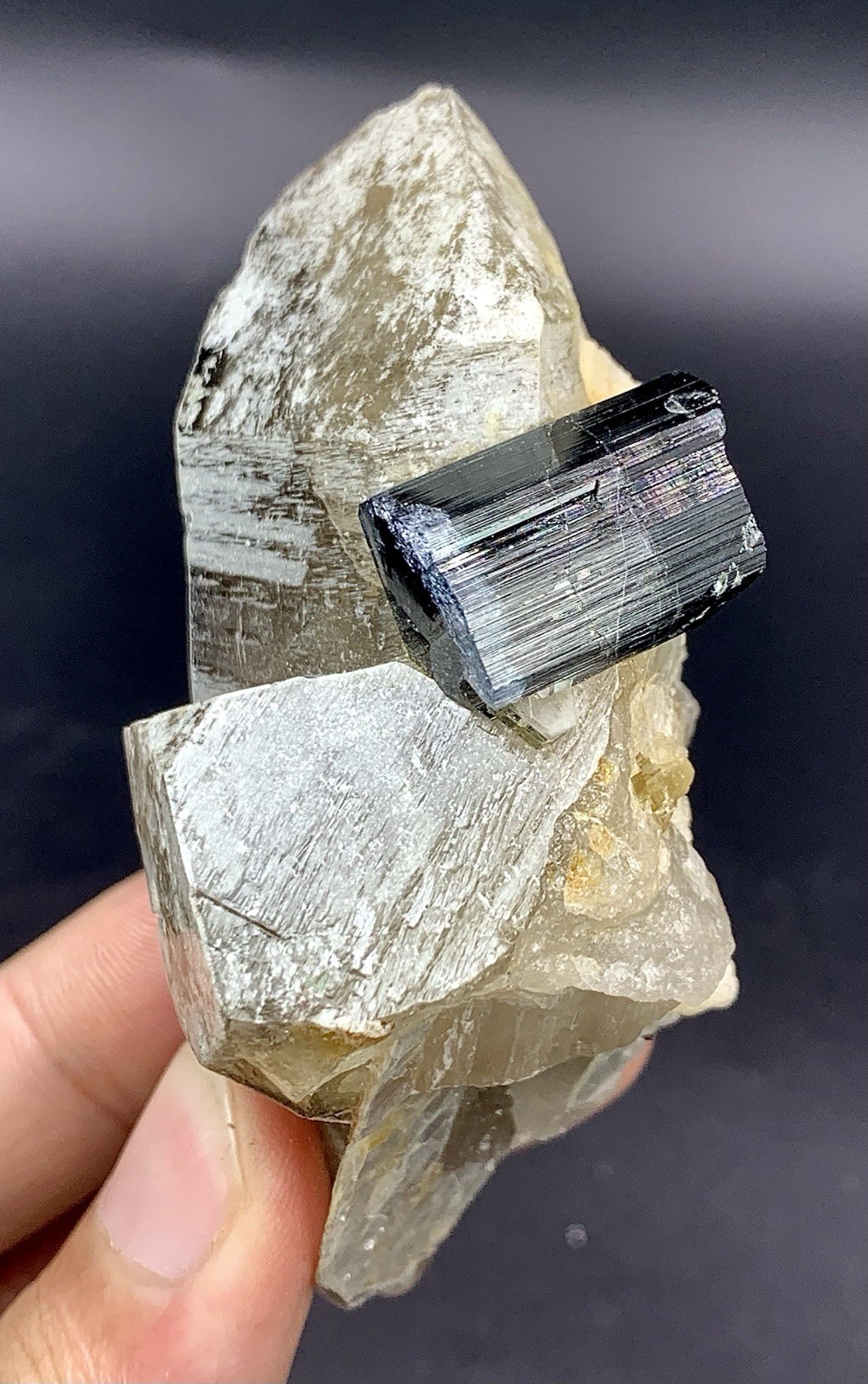 142 Grams  Tourmaline With Quartz  Specimen Crystal From Afghanistan 🇦🇫