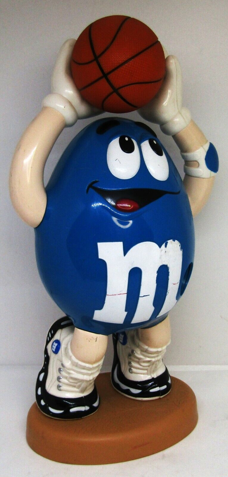 M&M Collectible Candy Dispenser, Blue Figure with Basketball.