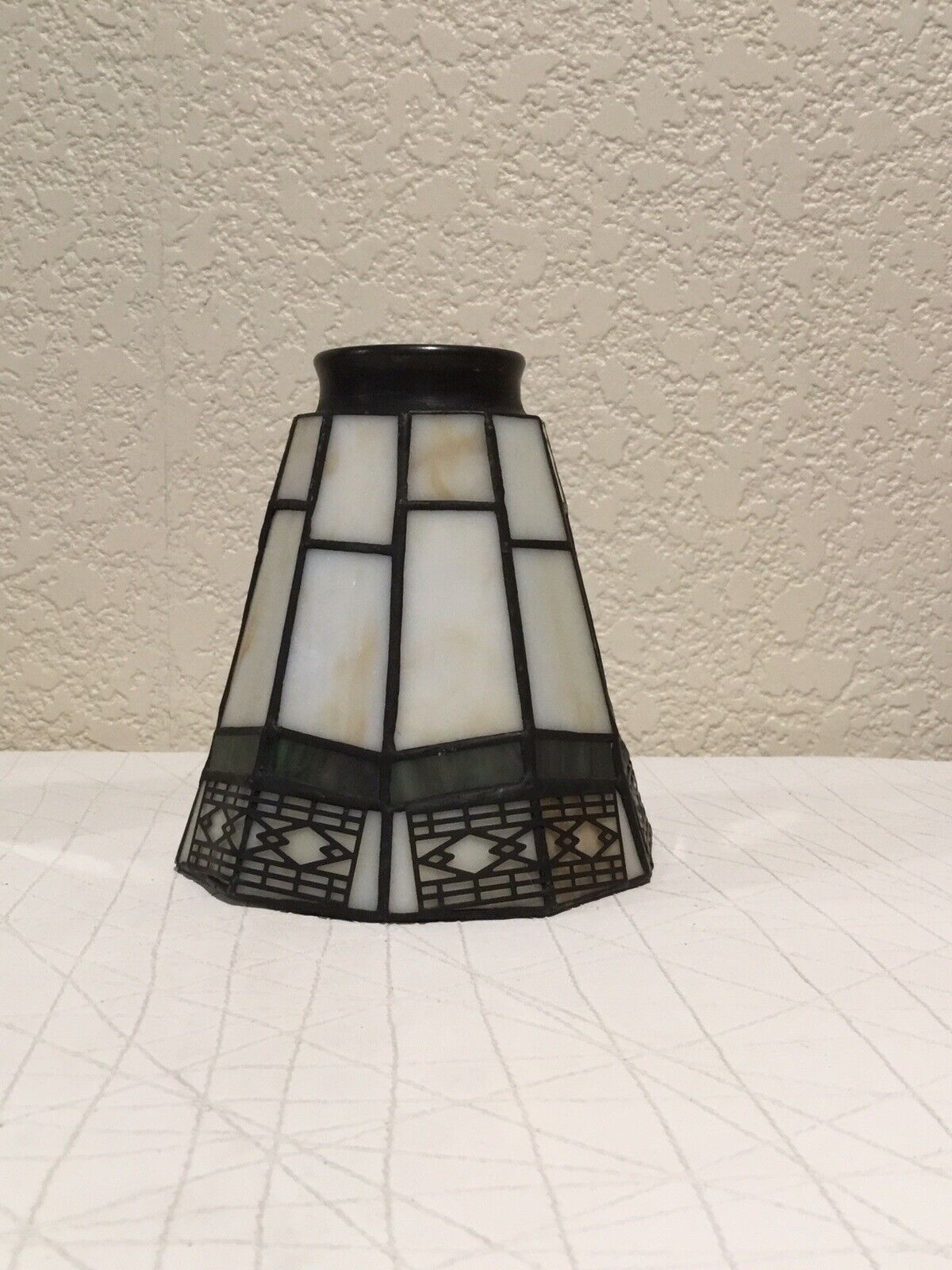Vintage Spectrum Stained glass Pendant lamp shade - mission style