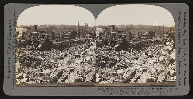 Omaha Nebr 1913 Krinsky Home Ruins Tornado Aftermath Keystone View Stereo View