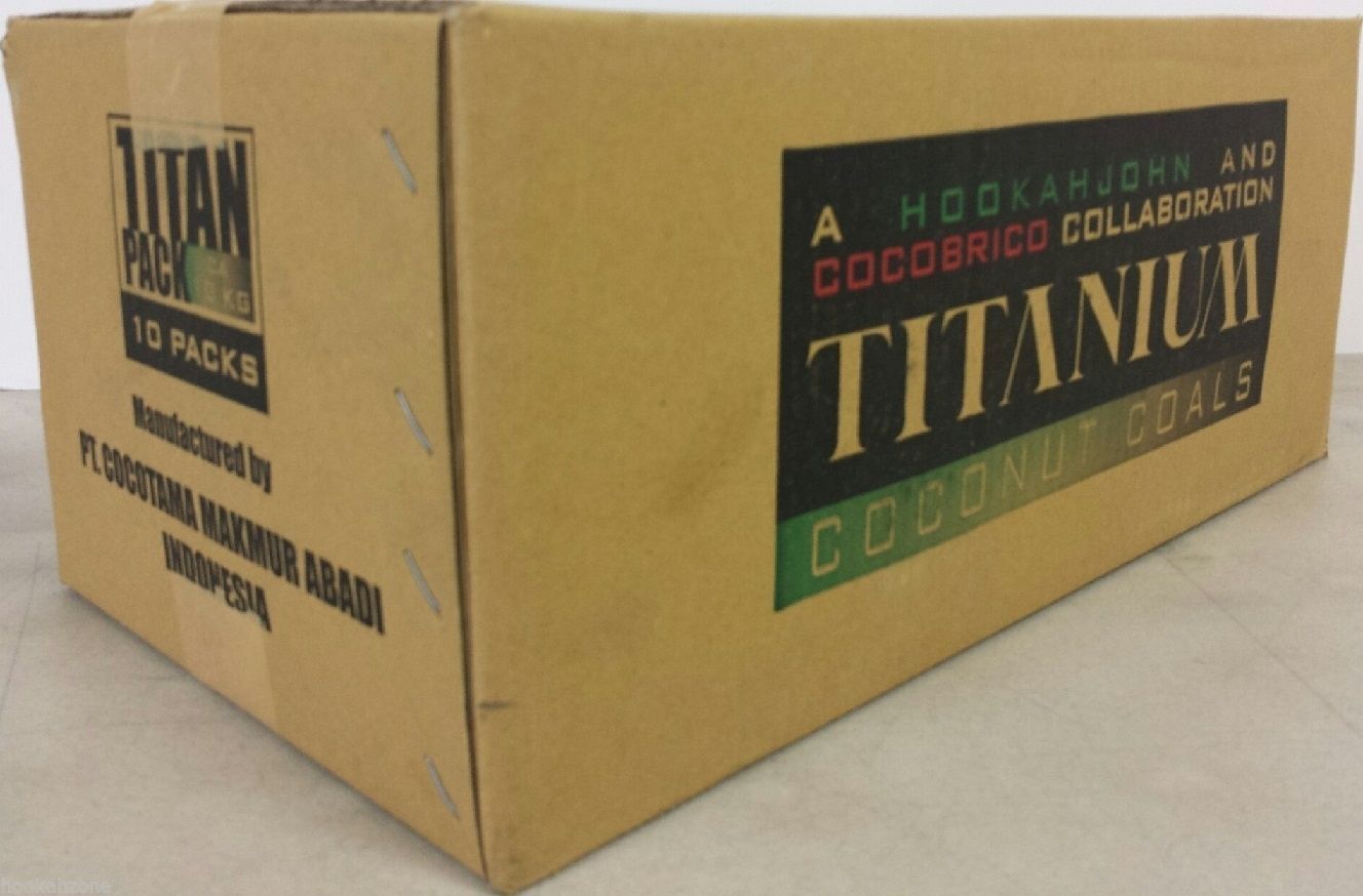 1080 Ct Titanium Coconut Coal Hookah Charcoal Coco Flats Nara 10 KG Lounge Box 