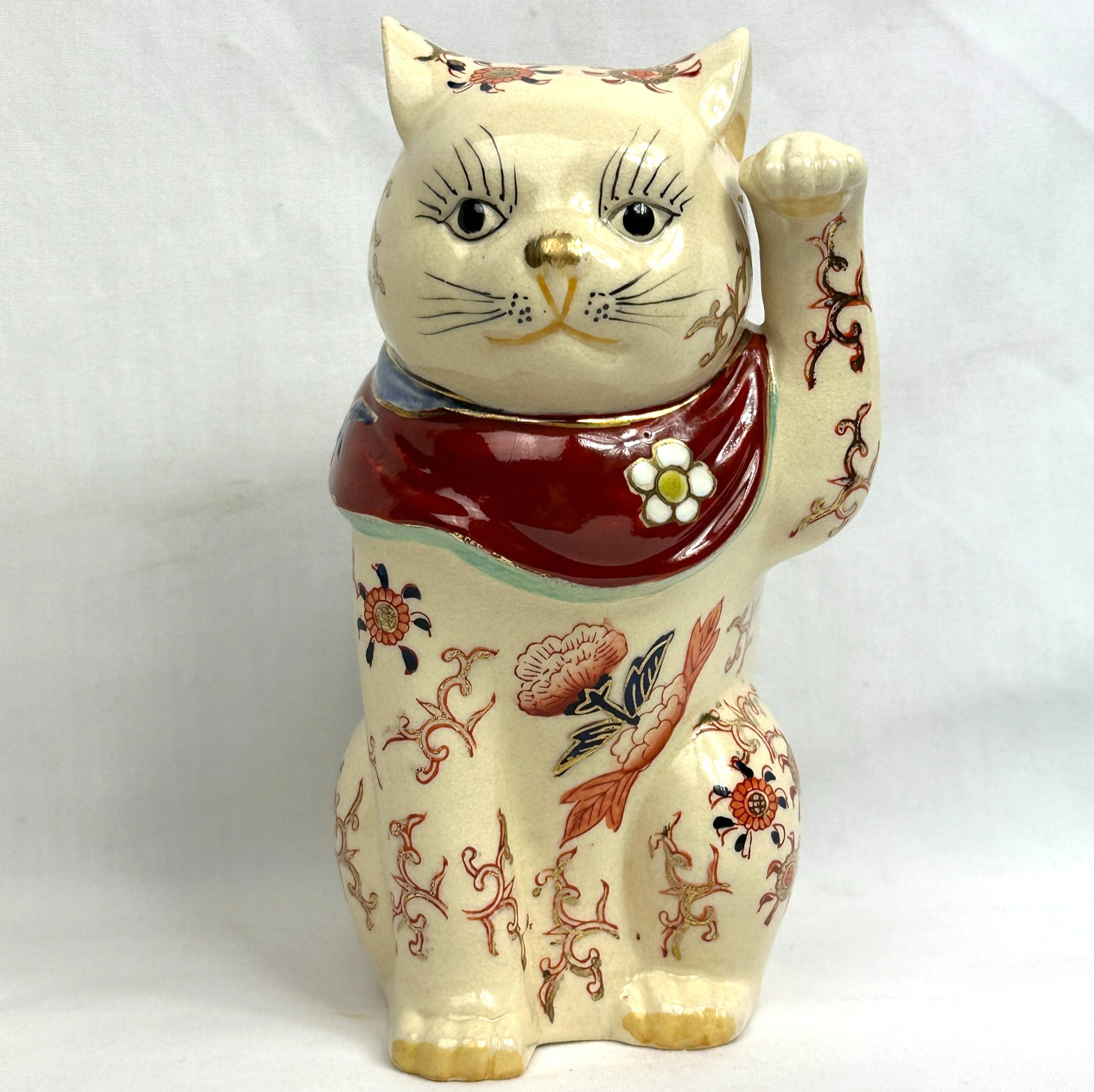 Rare Takahashi San Francisco Maneki Neko Lucky Cat 7” Hand Painted Japan
