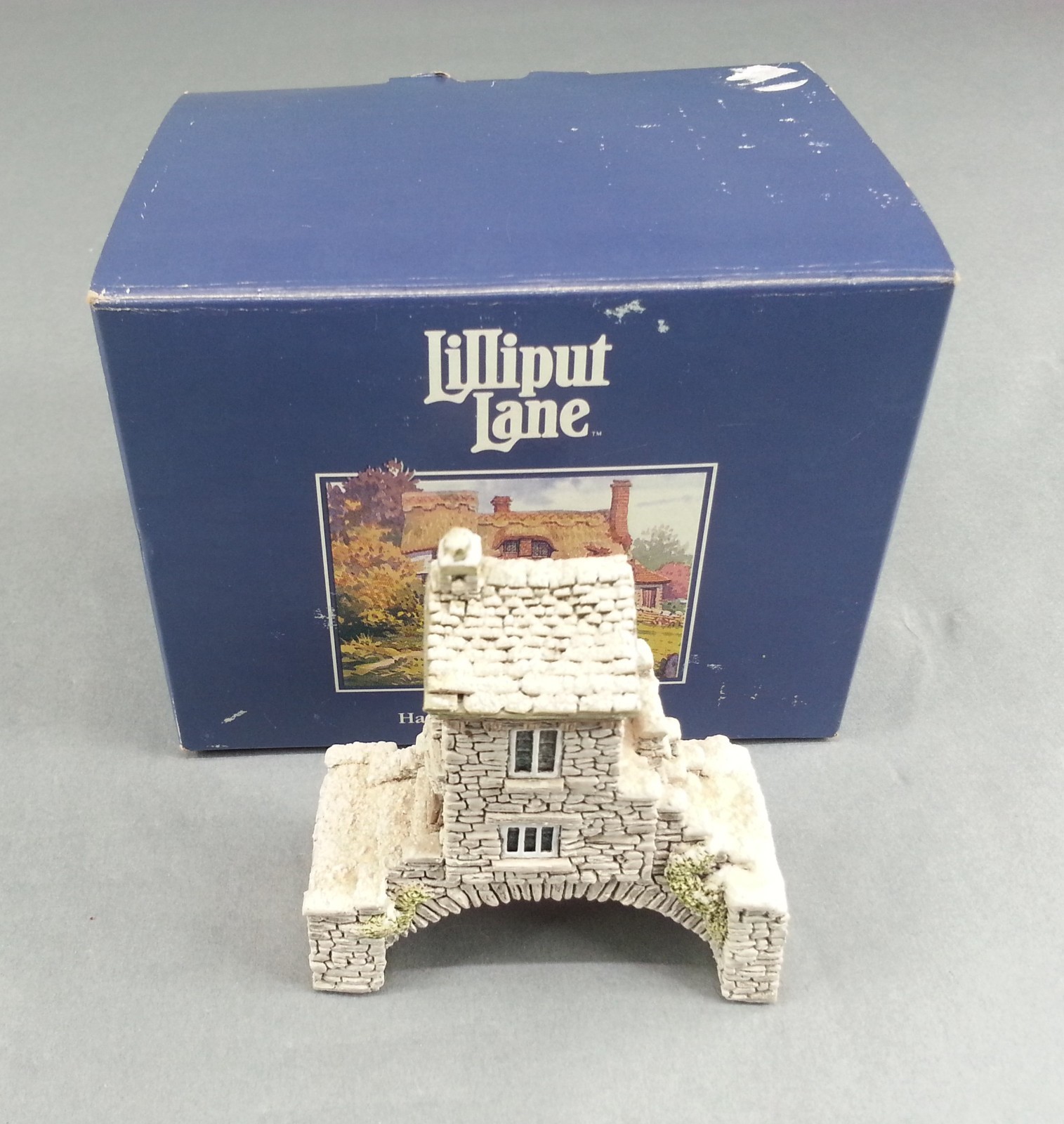 1995 Vintage Lilliput Lane Miniature Bridge House In Winter With Box