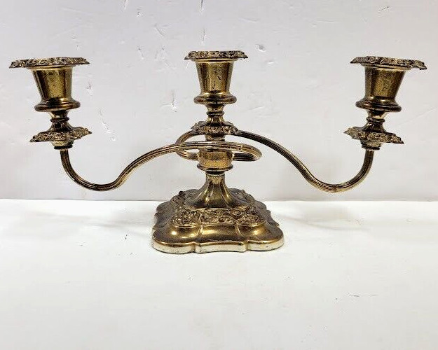Vintage EP ZINC 3 Arm Candelabra- Made In England- About 14