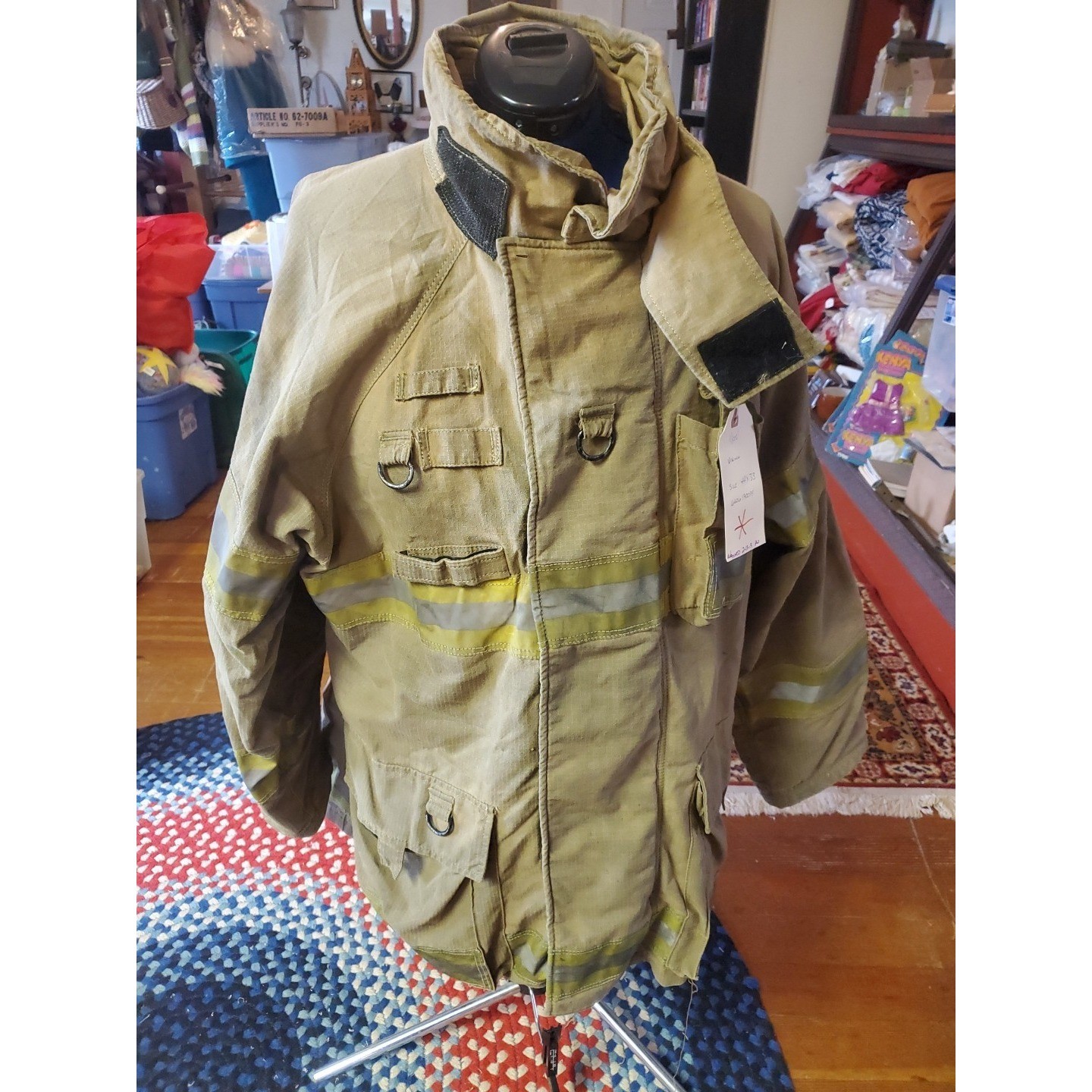 Vintage Retired Firefighter Turnout JACKET FIRE COAT USED *SHELL ONLY* 44x33