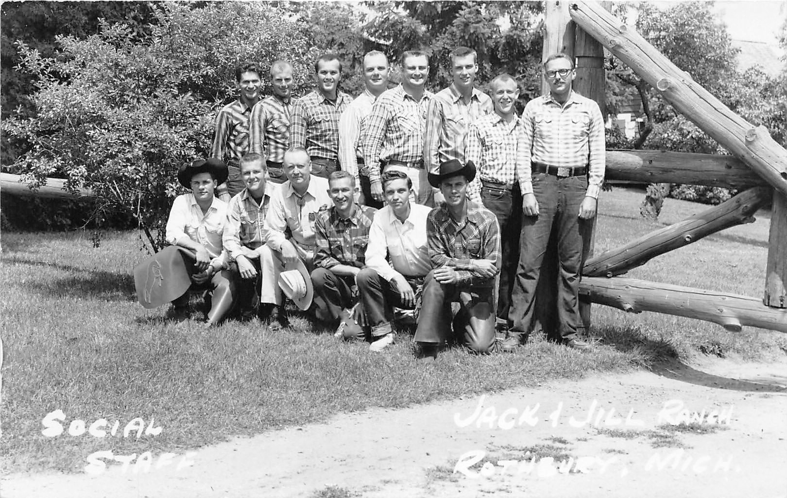 J38/ Montague Michigan RPPC Postcard c40s Social Staff Jack and Jill Ranch  18