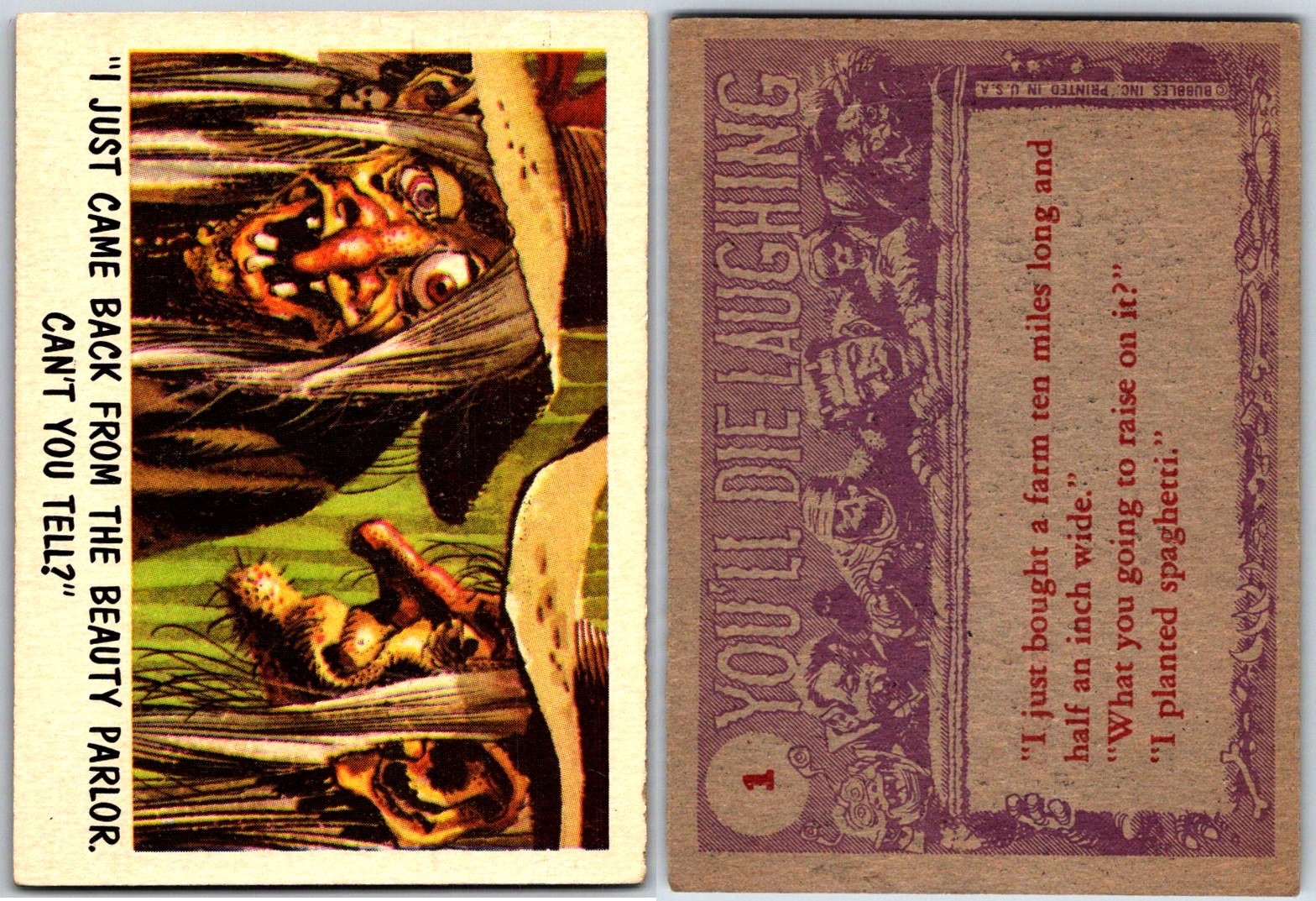 1959 Topps YOU\'LL DIE LAUGHING Trading Cards - U Pick Complete Your Set EX