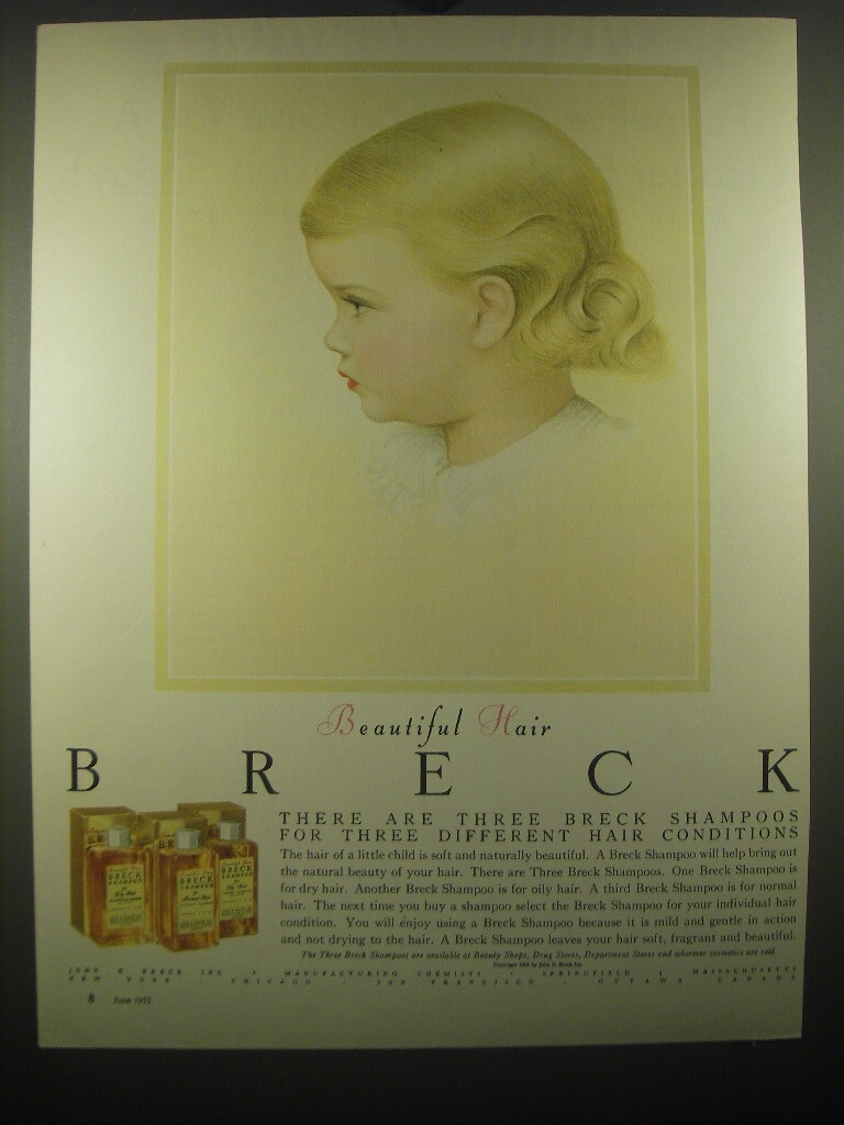 1955 Breck Shampoo Ad - Beautiful Hair Breck
