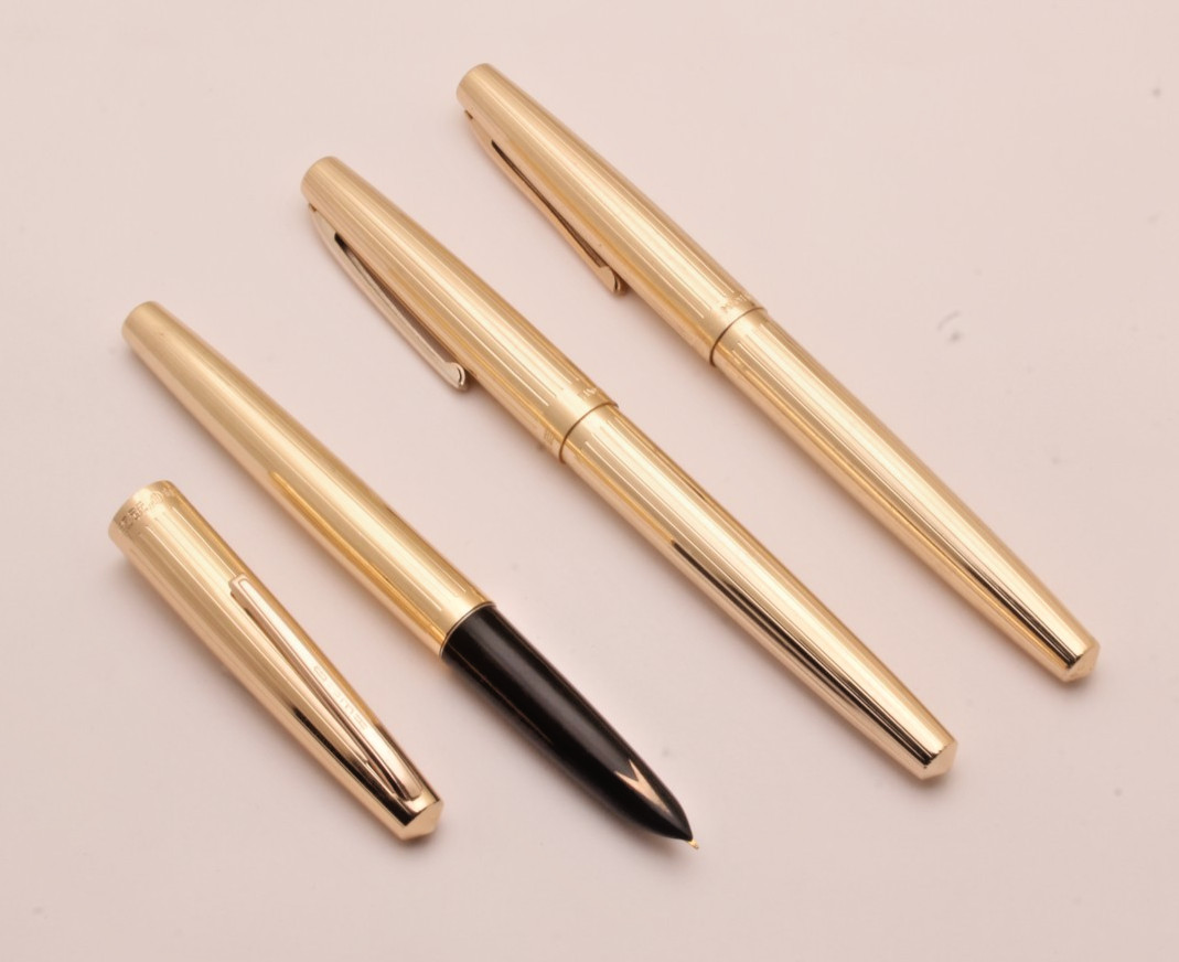 HERO 340 Early Full Golden Fountain Pen With Box VINTAGE NEW OLD STOCK