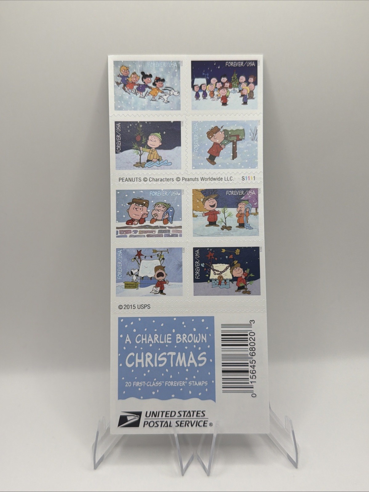 2015 USPS Forever Stamp A Charlie Brown Christmas Sheet of 20 Collectible Stamps