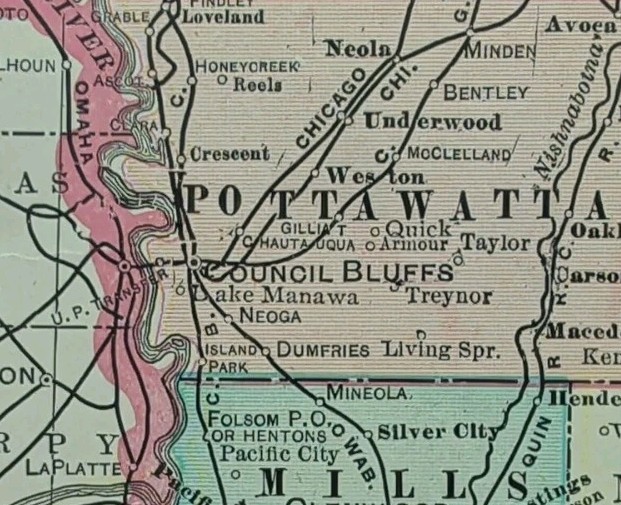 Vintage 1905 IOWA Map 22\
